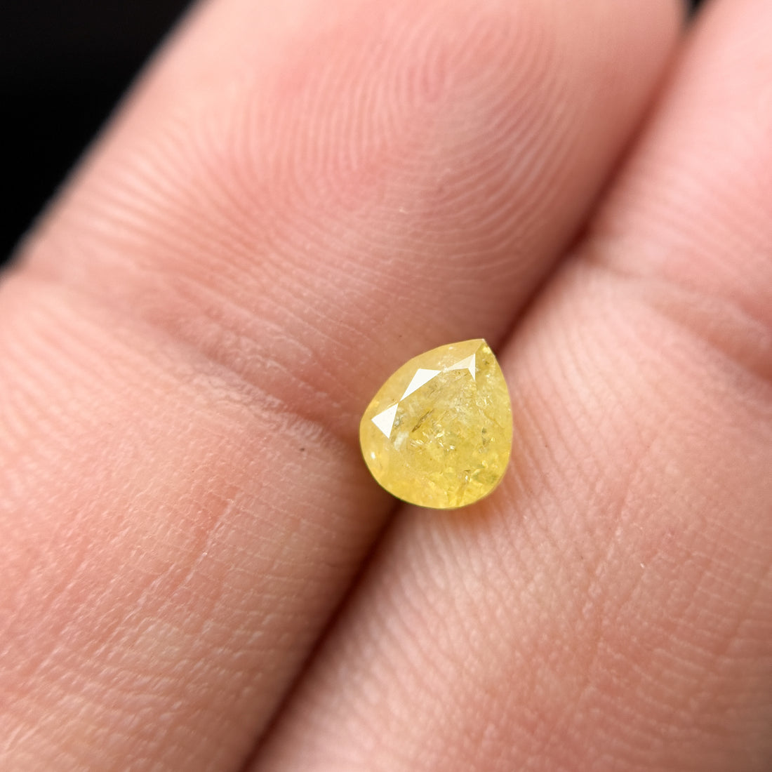 0.83 Ct Pear Rose Cut Yellow Natural Salt and Pepper Diamond