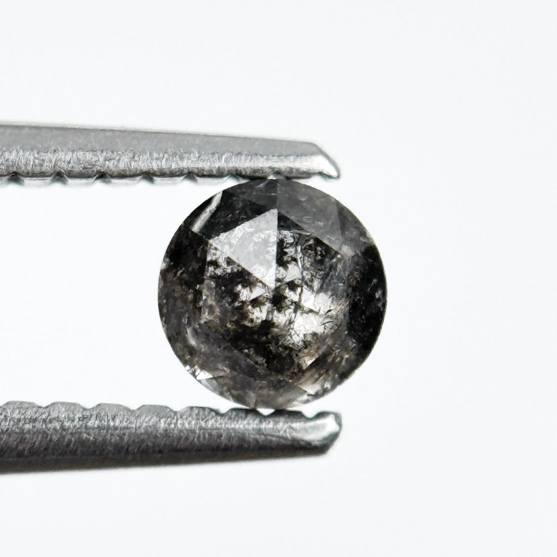 0.32 Ct Round Rose Cut Grey Natural Salt and Pepper Diamond