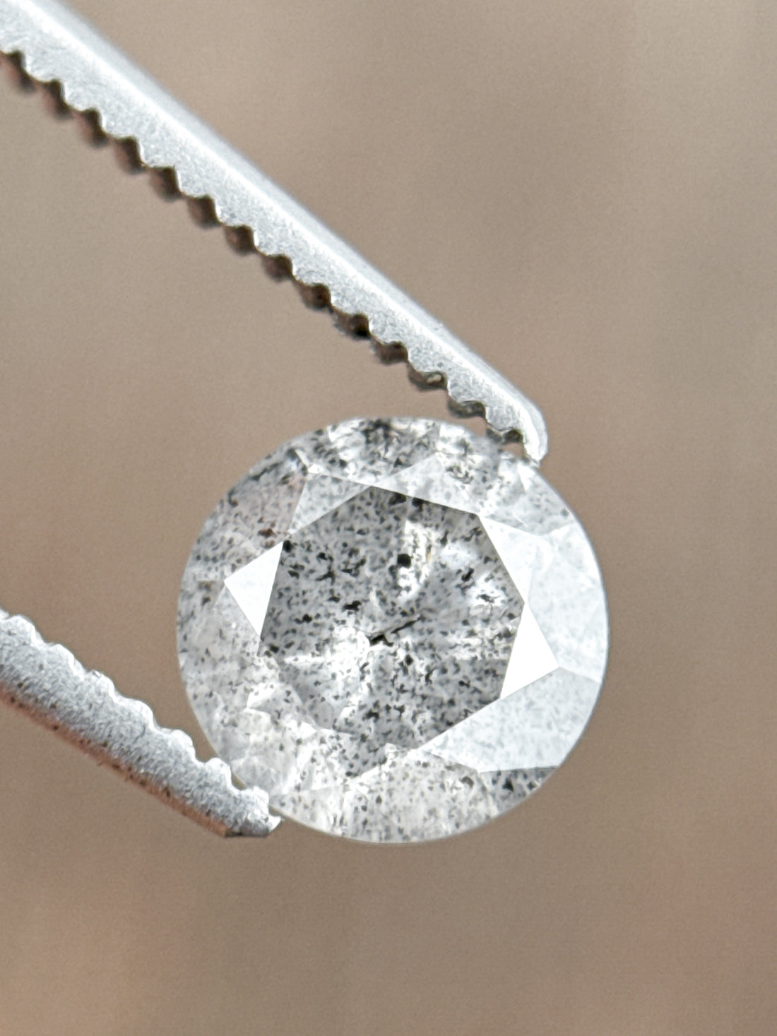 0.75 Ct Round Brilliant Cut Grey Natural Minimalist Diamond