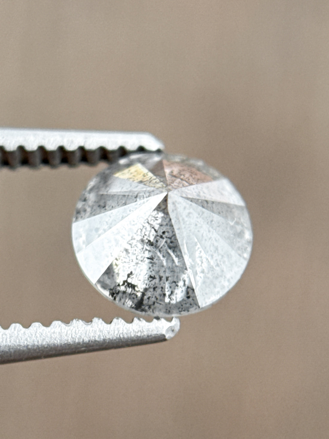 0.75 Ct Round Brilliant Cut Grey Natural Minimalist Diamond