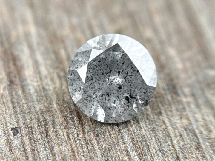 0.75 Ct Round Brilliant Cut Grey Natural Minimalist Diamond