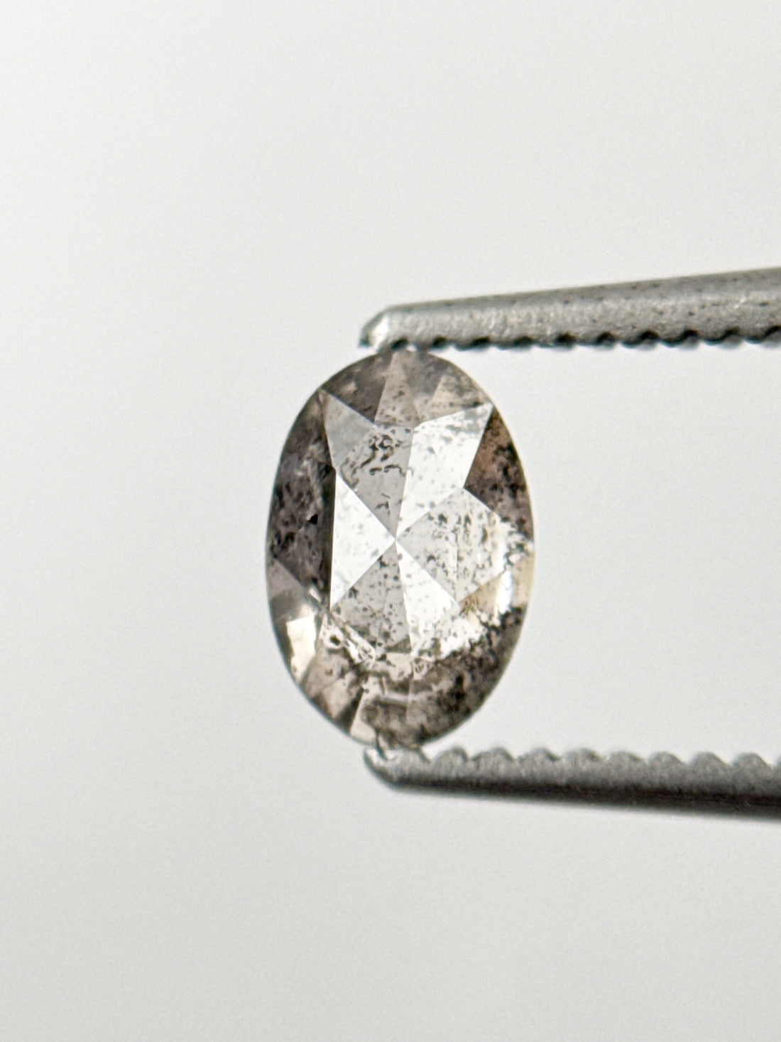 0.58 Ct Oval Rose Cut Grey Natural Galaxy Diamond