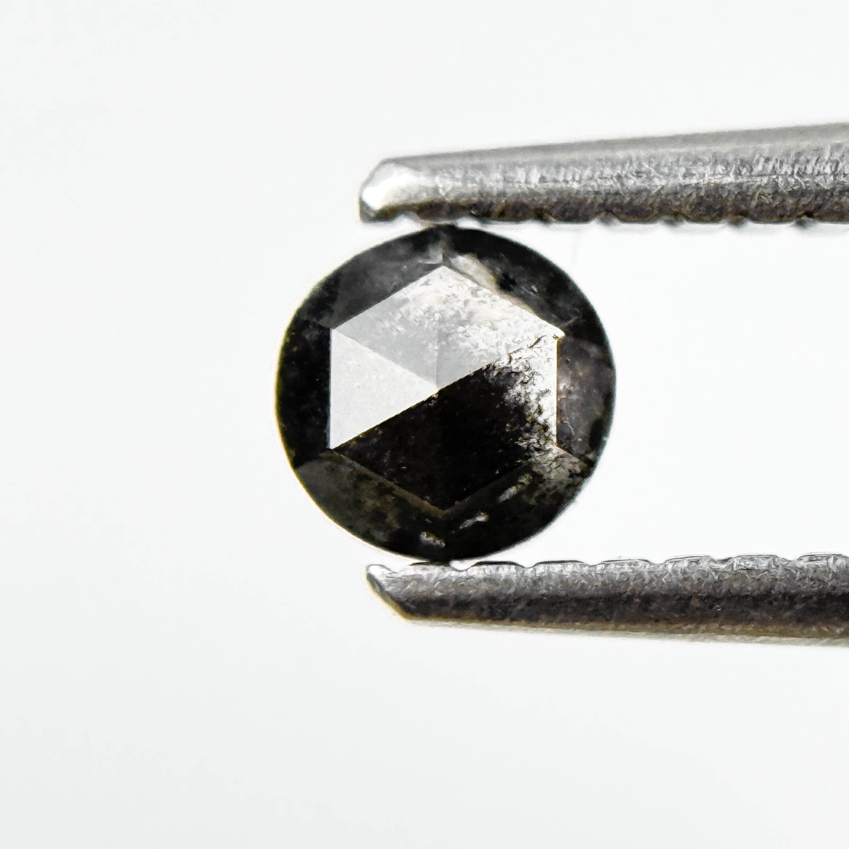 0.33 Ct Round Rose Cut Grey Natural Salt and Pepper Diamond