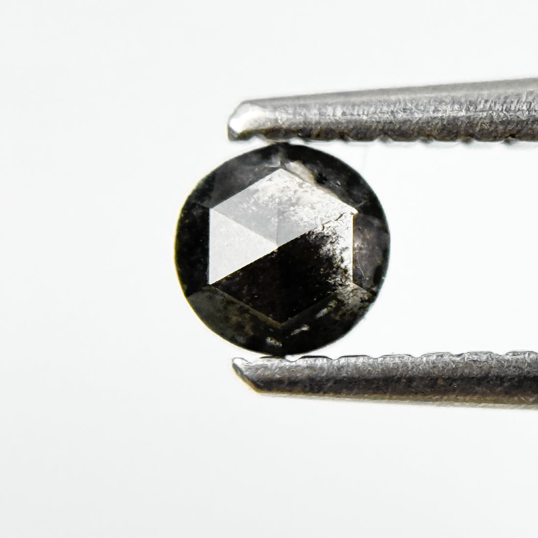 0.33 Ct Round Rose Cut Grey Natural Salt and Pepper Diamond