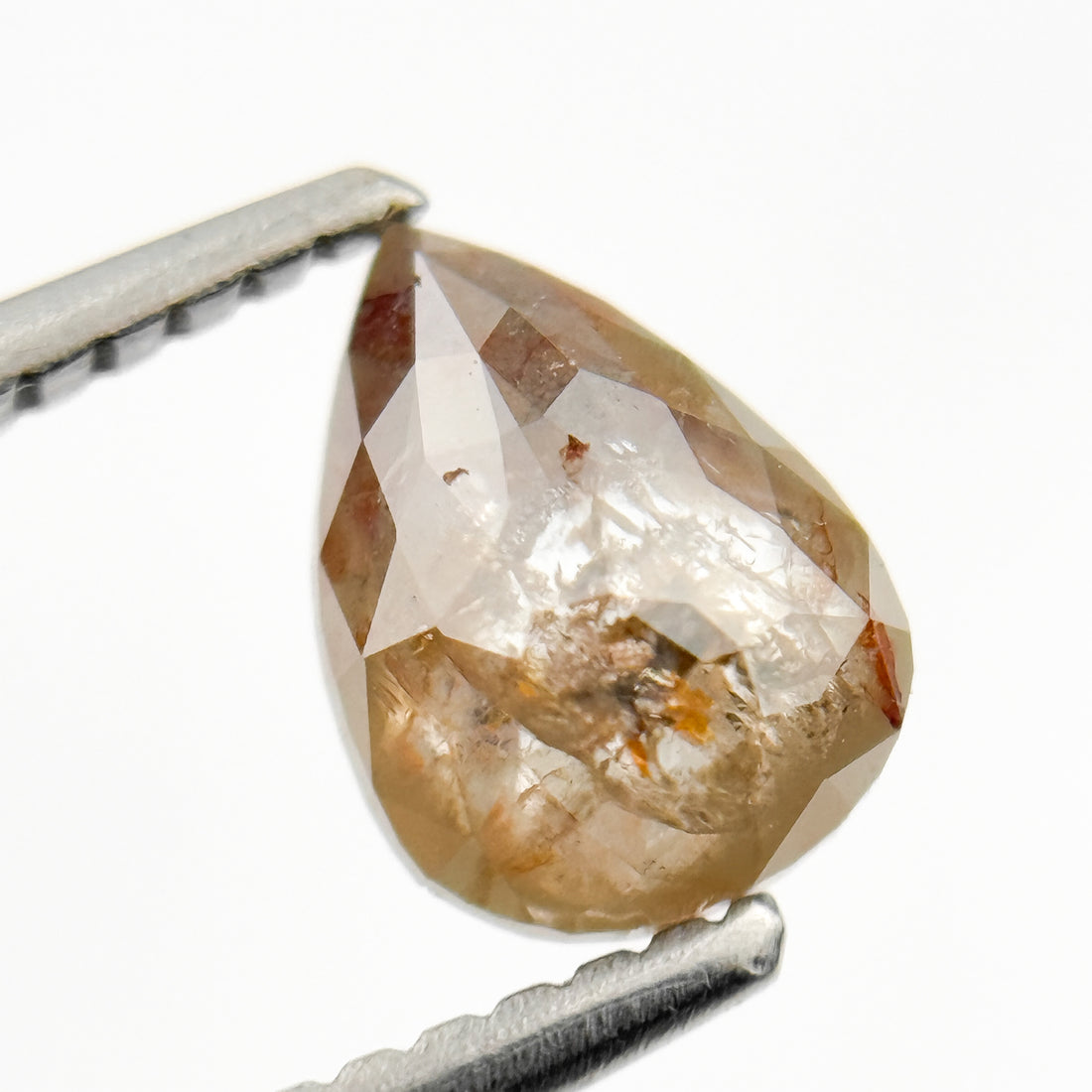 1.10 Ct Pear Rose Cut Grey Natural Salt and Pepper Diamond