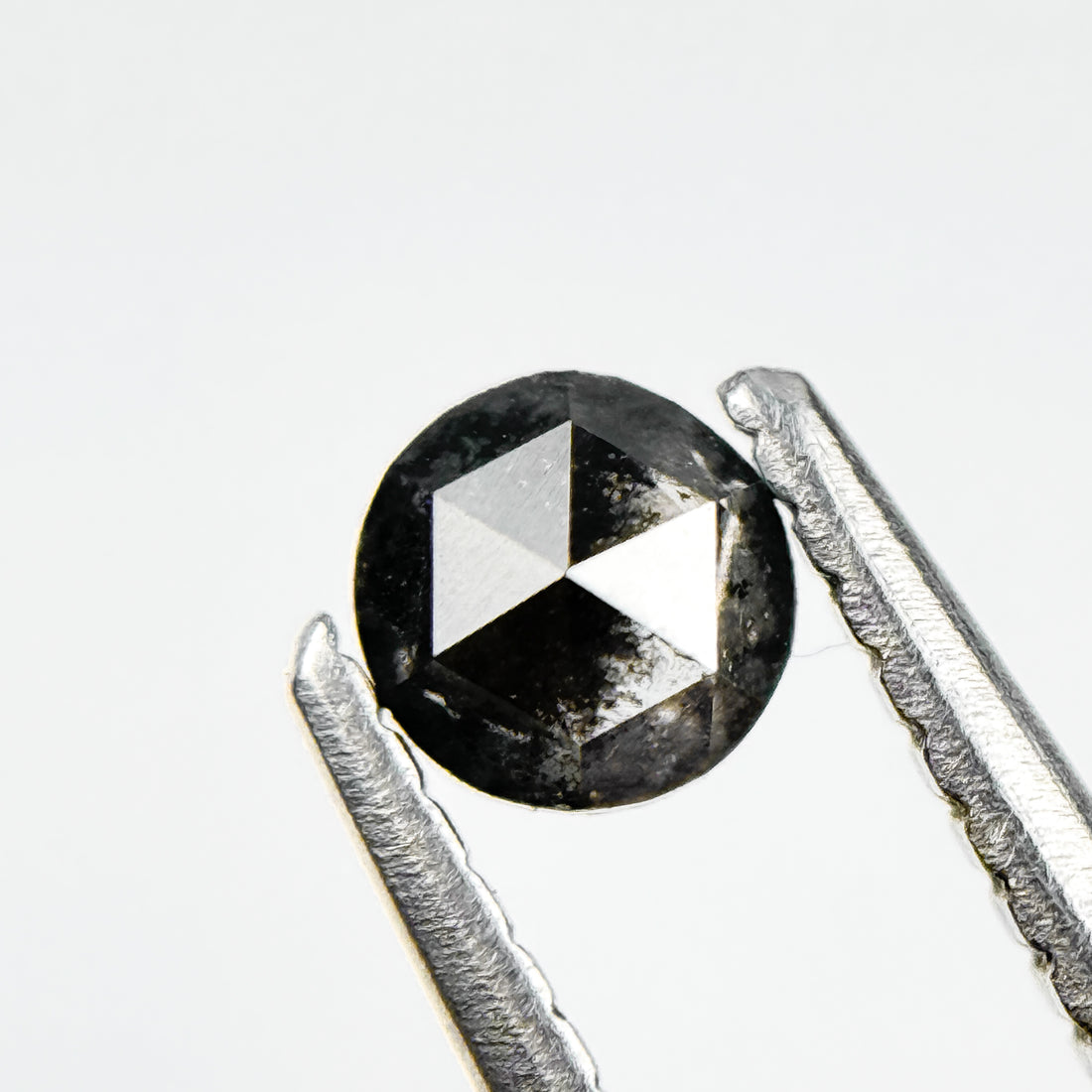 0.33 Ct Round Rose Cut Grey Natural Salt and Pepper Diamond