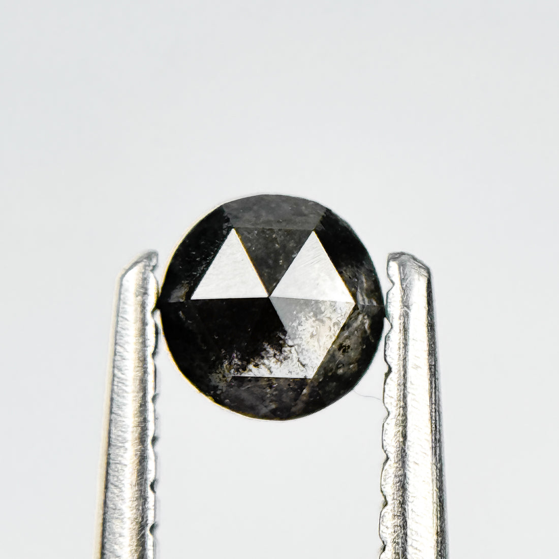 0.33 Ct Round Rose Cut Grey Natural Salt and Pepper Diamond
