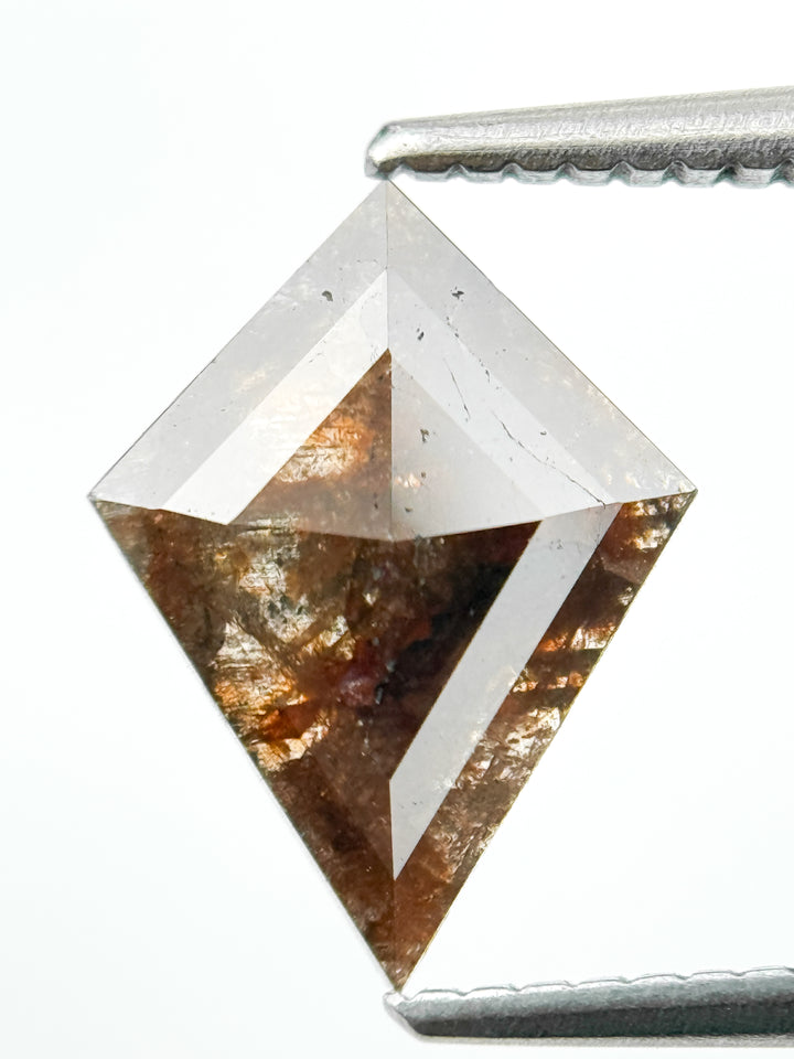 1.33 Ct Kite Rose Cut Red Natural Salt and Pepper Diamond