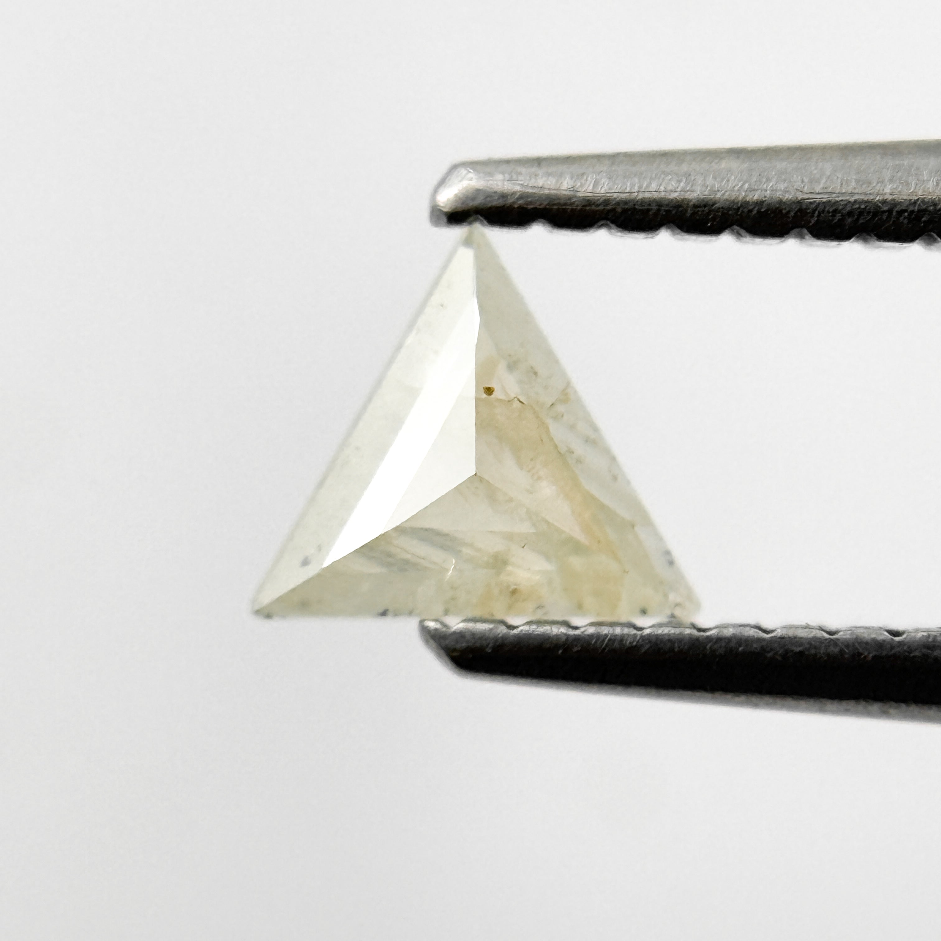 0.23 Ct Triangle Rose Cut ICY White Natural Salt and Pepper Diamond