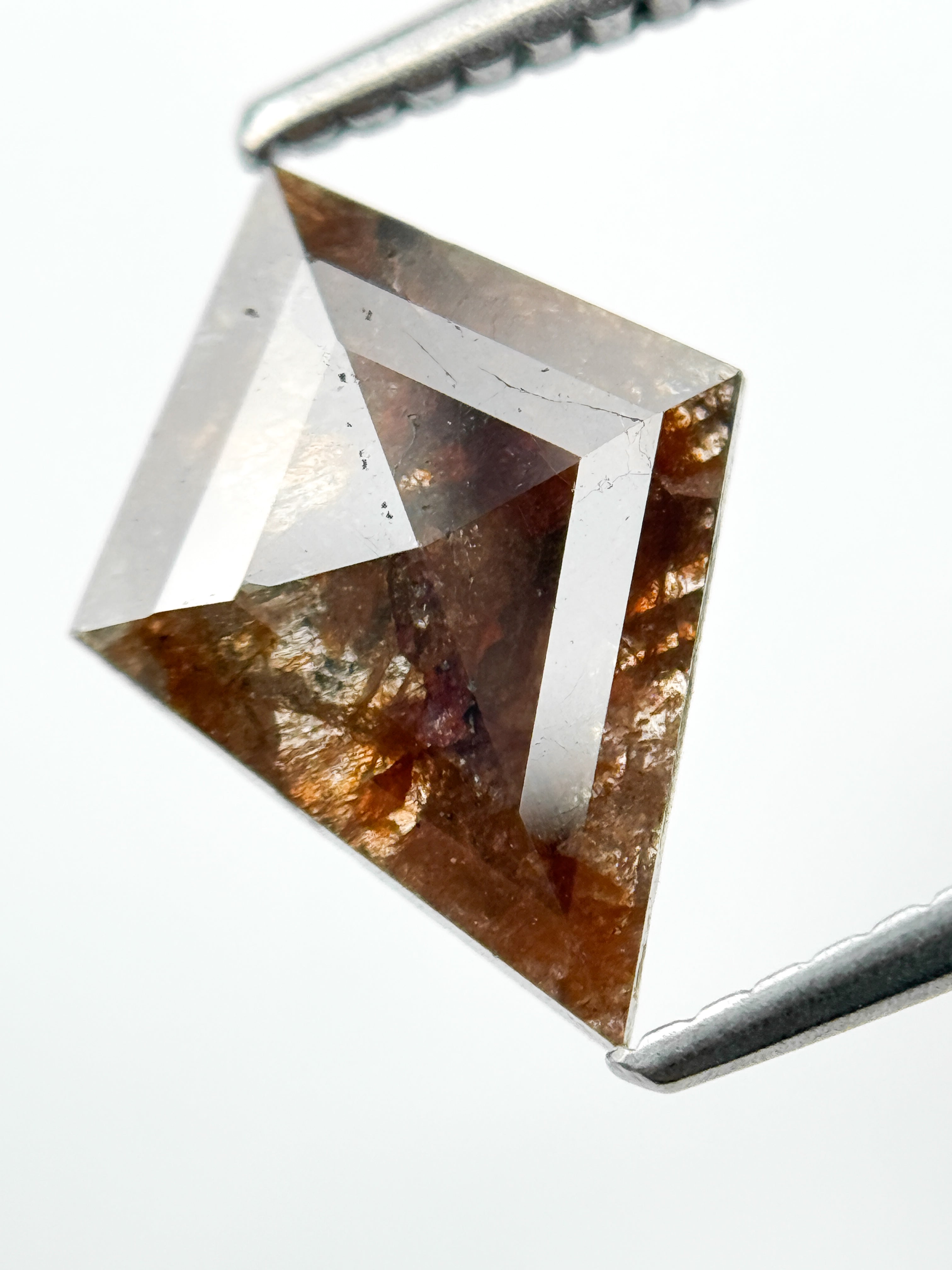 1.33 Ct Kite Rose Cut Red Natural Salt and Pepper Diamond