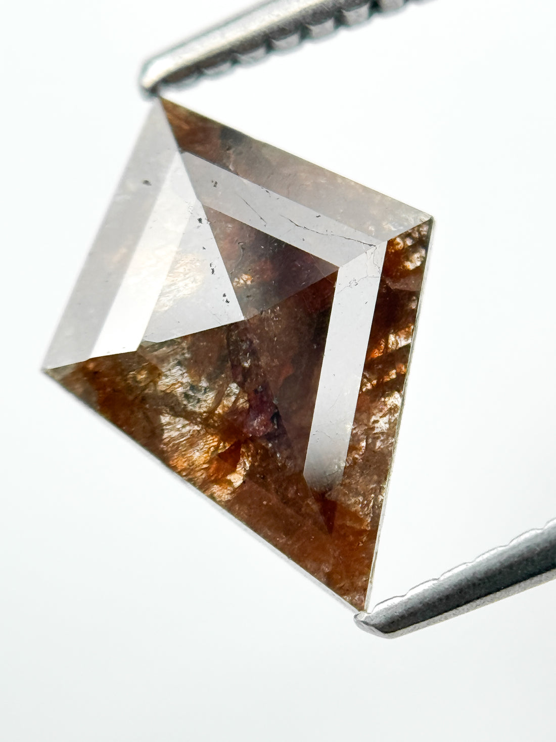 1.33 Ct Kite Rose Cut Red Natural Salt and Pepper Diamond