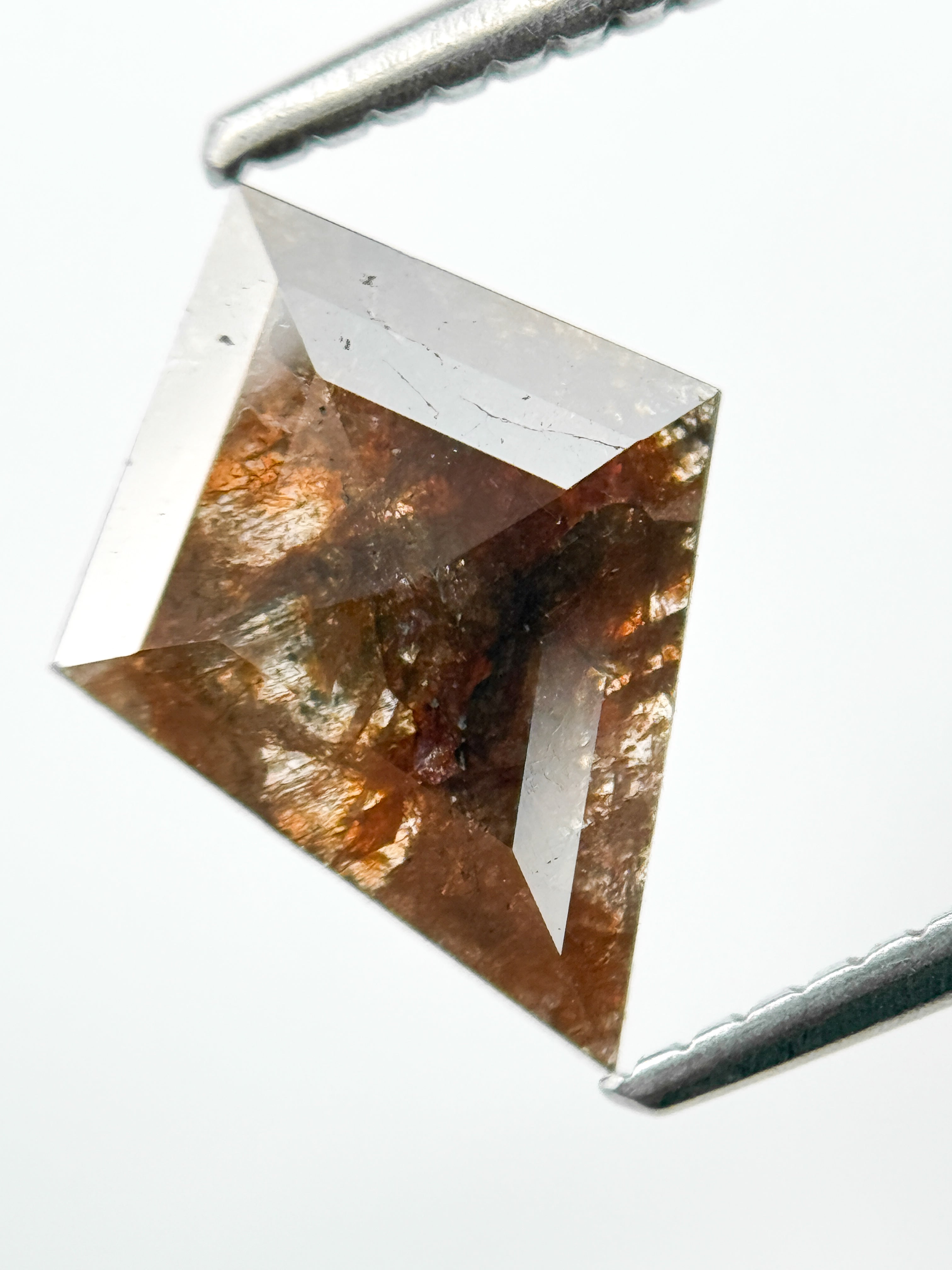 1.33 Ct Kite Rose Cut Red Natural Salt and Pepper Diamond