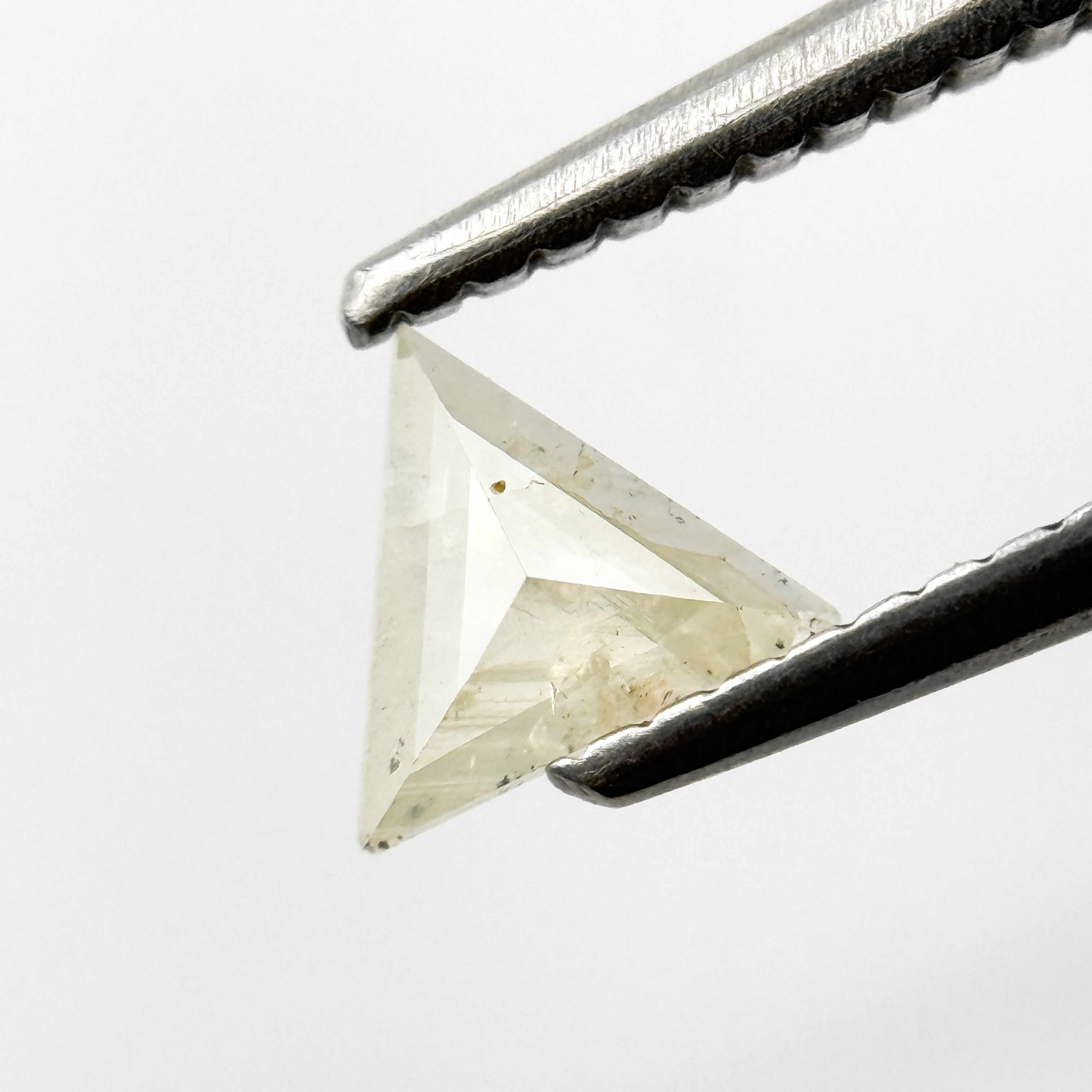 0.23 Ct Triangle Rose Cut ICY White Natural Salt and Pepper Diamond