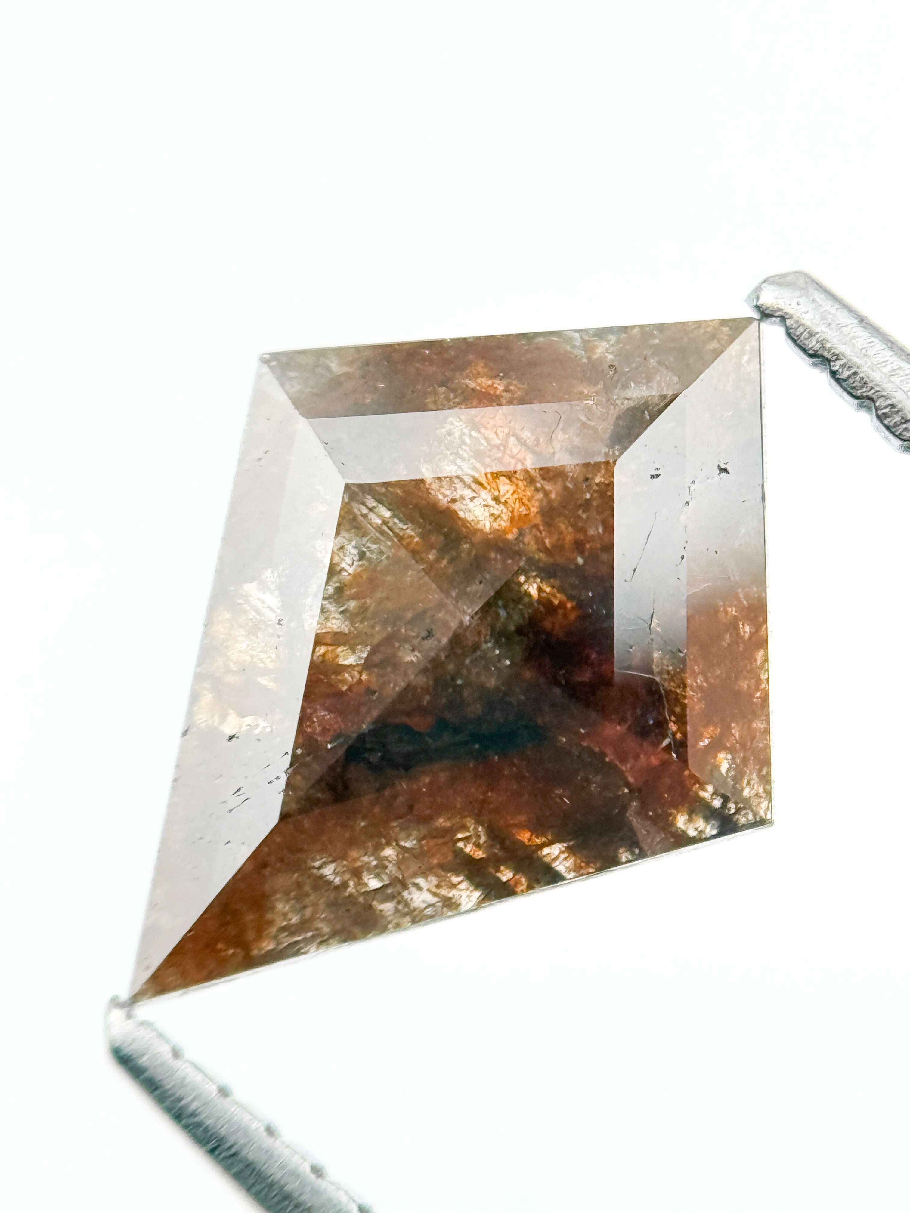 1.33 Ct Kite Rose Cut Red Natural Salt and Pepper Diamond