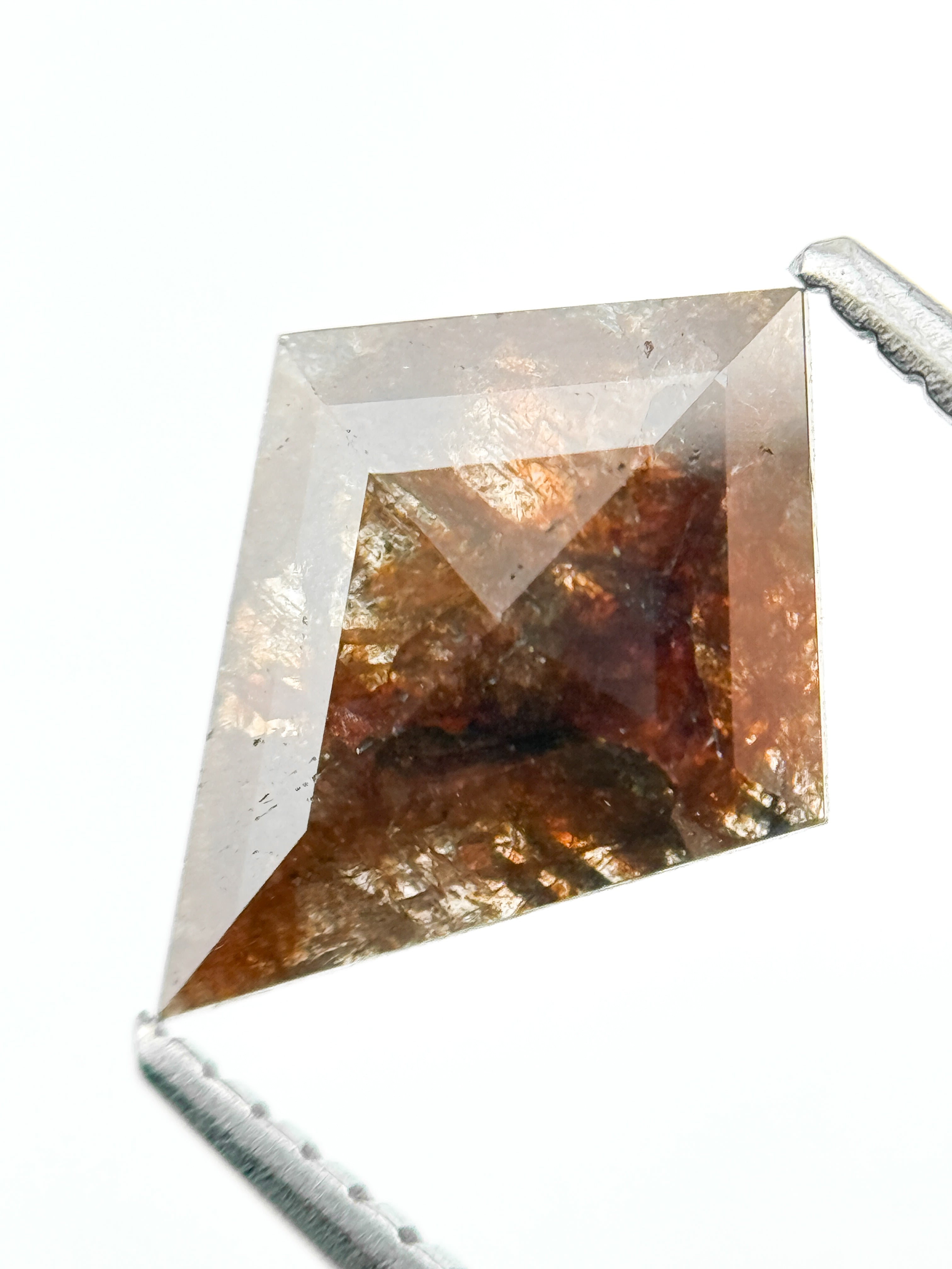 1.33 Ct Kite Rose Cut Red Natural Salt and Pepper Diamond
