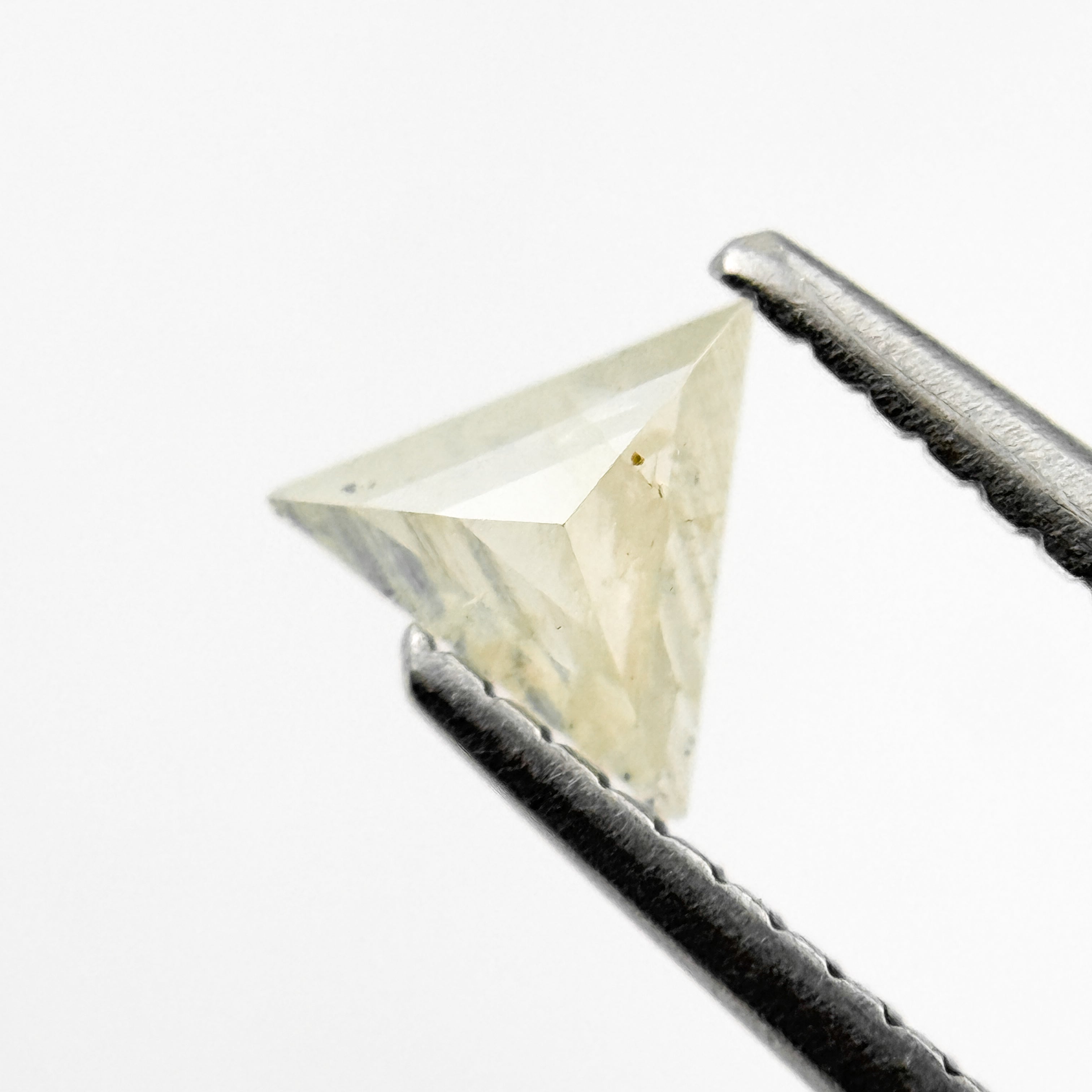 0.23 Ct Triangle Rose Cut ICY White Natural Salt and Pepper Diamond