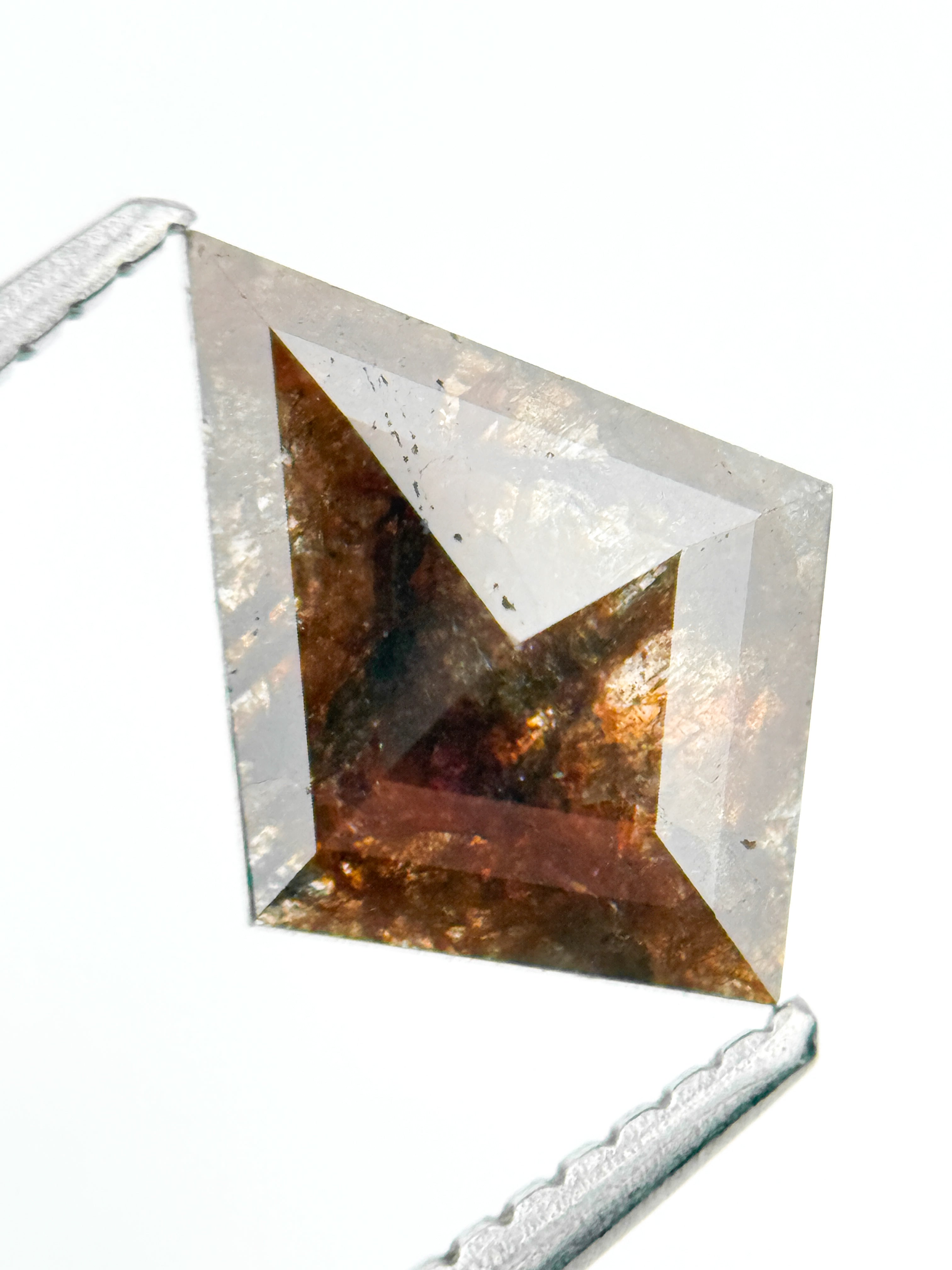 1.33 Ct Kite Rose Cut Red Natural Salt and Pepper Diamond