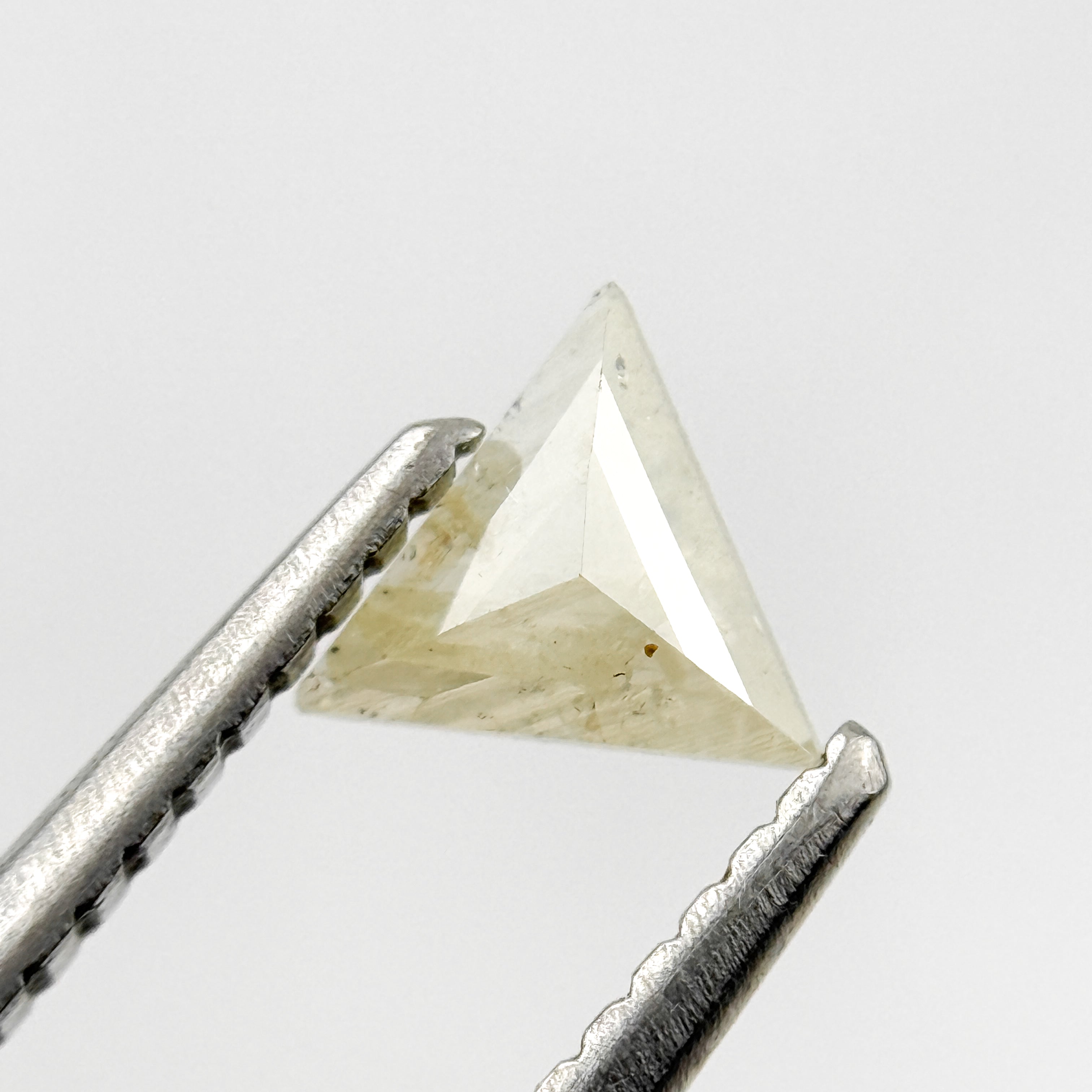 0.23 Ct Triangle Rose Cut ICY White Natural Salt and Pepper Diamond