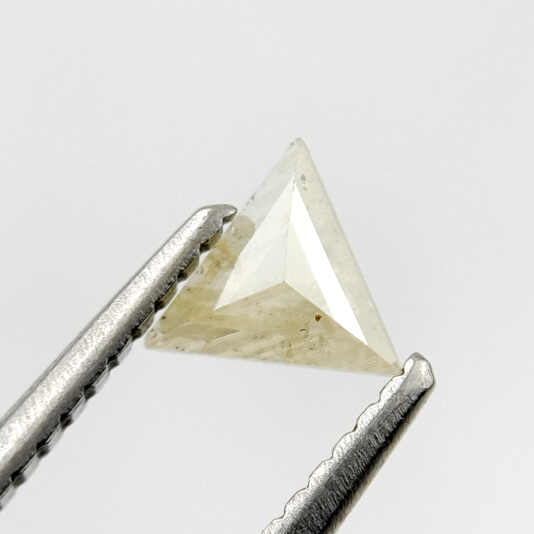 0.23 Ct Triangle Rose Cut ICY White Natural Salt and Pepper Diamond