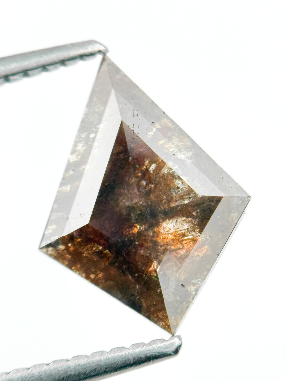 1.33 Ct Kite Rose Cut Red Natural Salt and Pepper Diamond