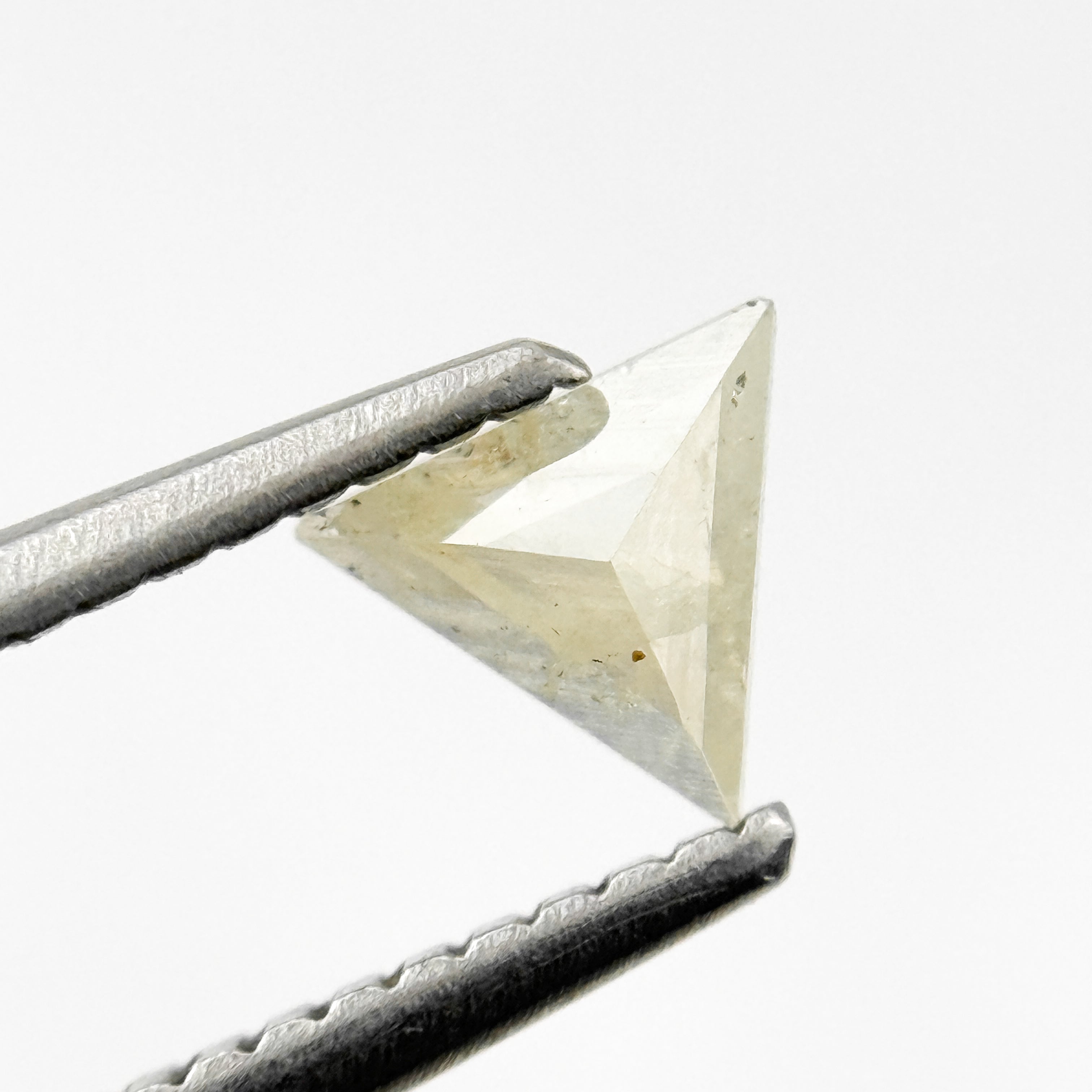 0.23 Ct Triangle Rose Cut ICY White Natural Salt and Pepper Diamond