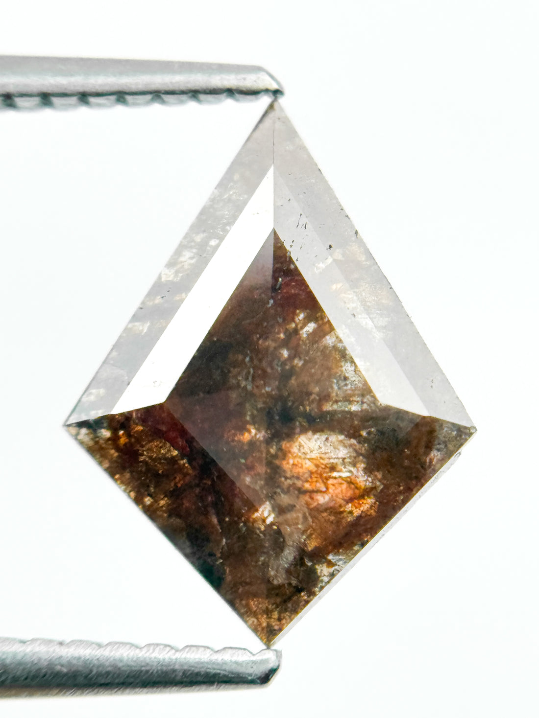 1.33 Ct Kite Rose Cut Red Natural Salt and Pepper Diamond