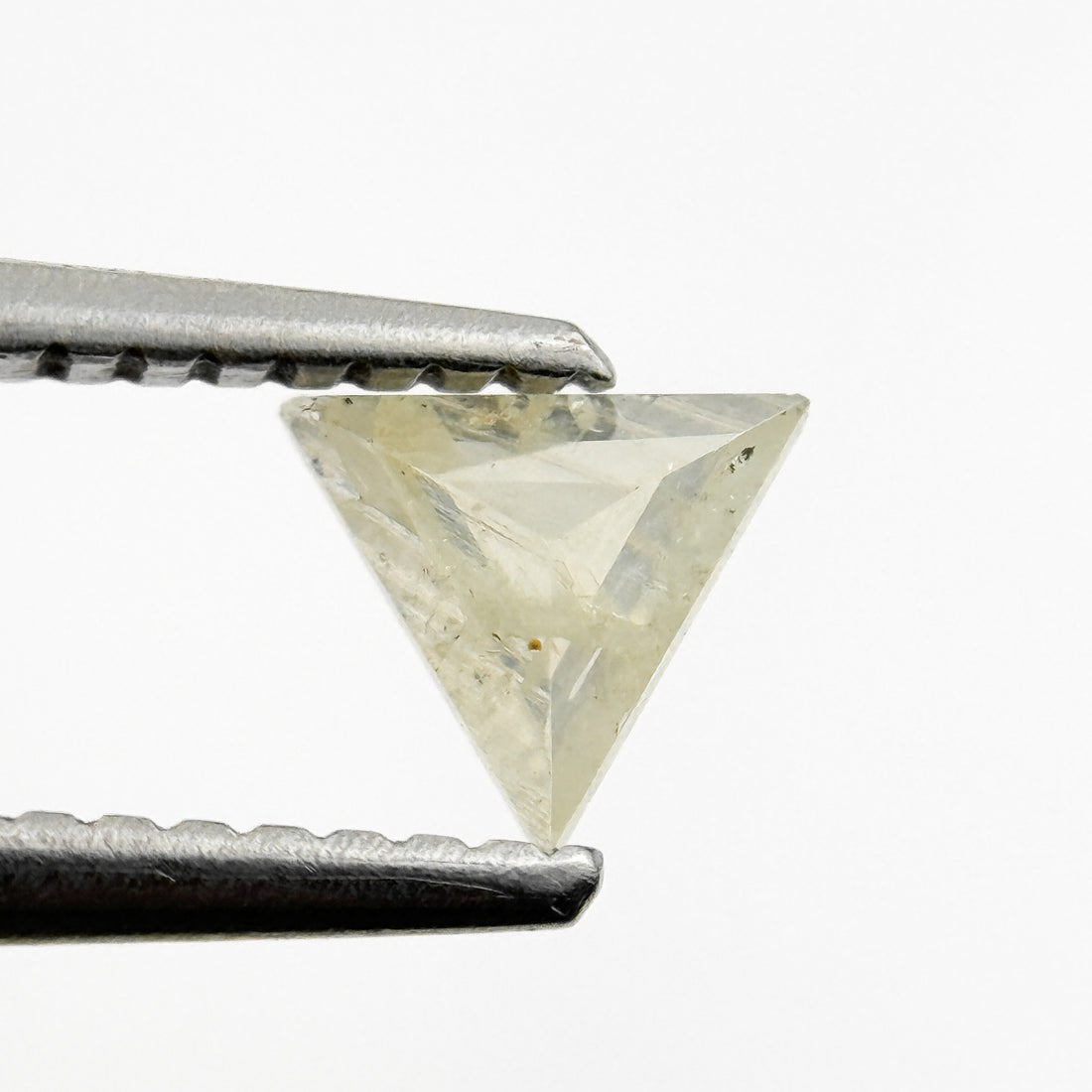 0.23 Ct Triangle Rose Cut ICY White Natural Salt and Pepper Diamond