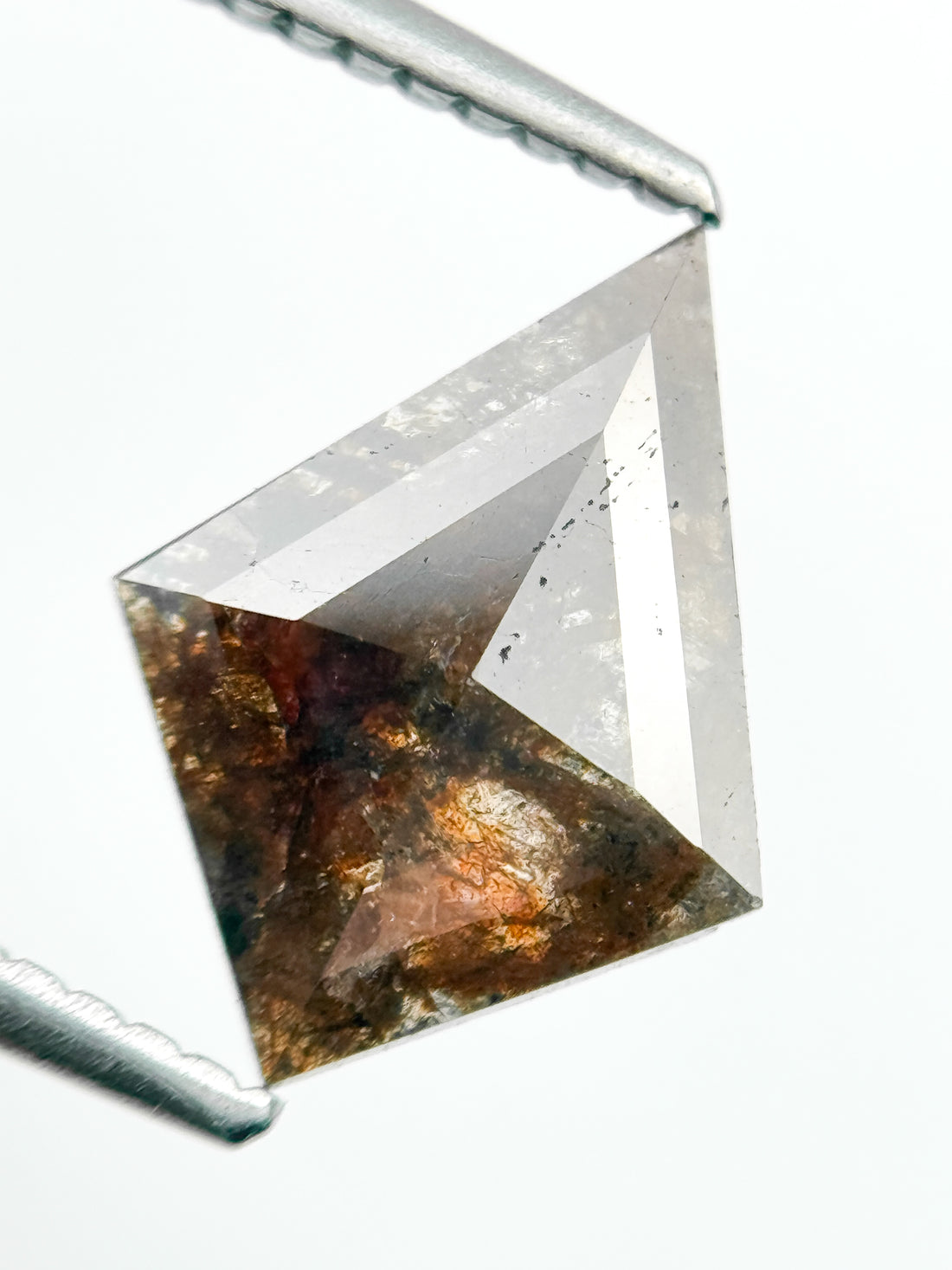 1.33 Ct Kite Rose Cut Red Natural Salt and Pepper Diamond