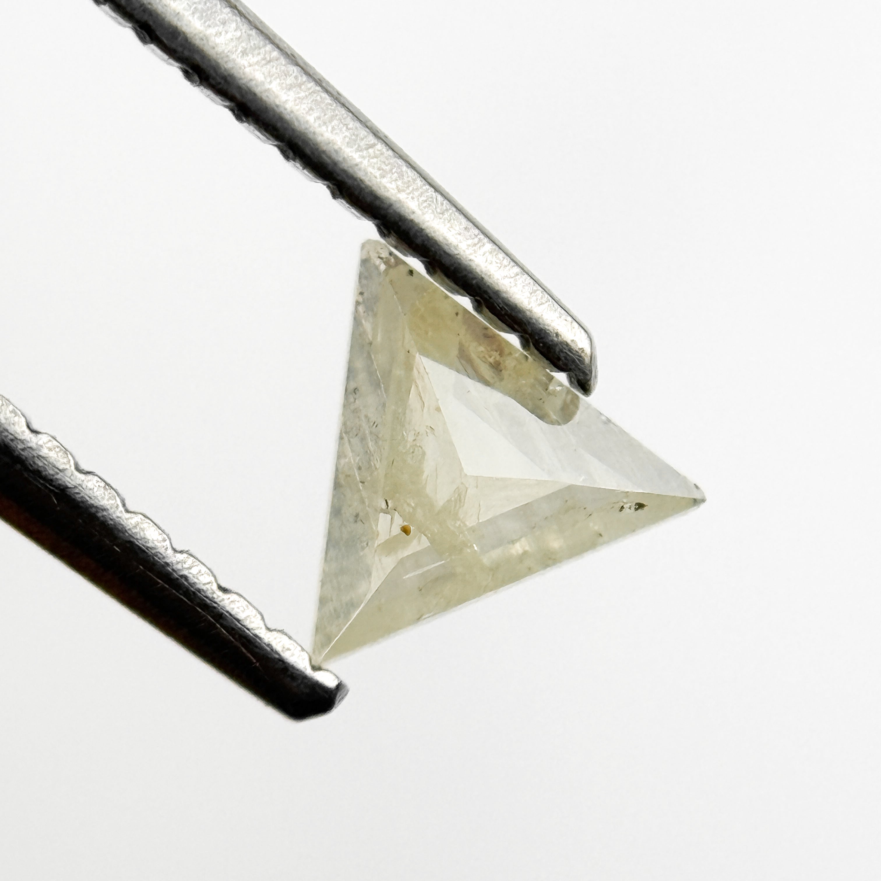 0.23 Ct Triangle Rose Cut ICY White Natural Salt and Pepper Diamond