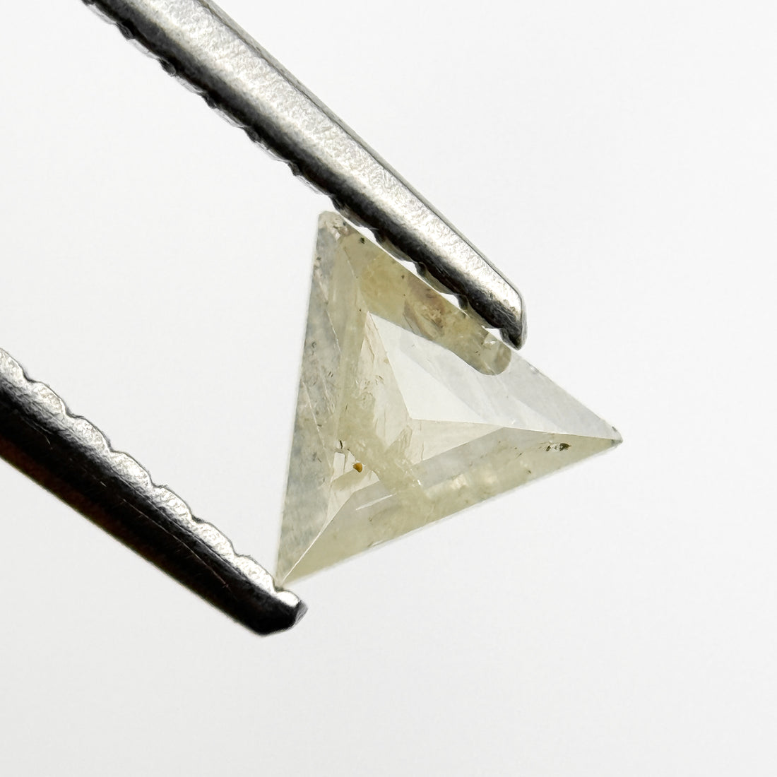 0.23 Ct Triangle Rose Cut ICY White Natural Salt and Pepper Diamond