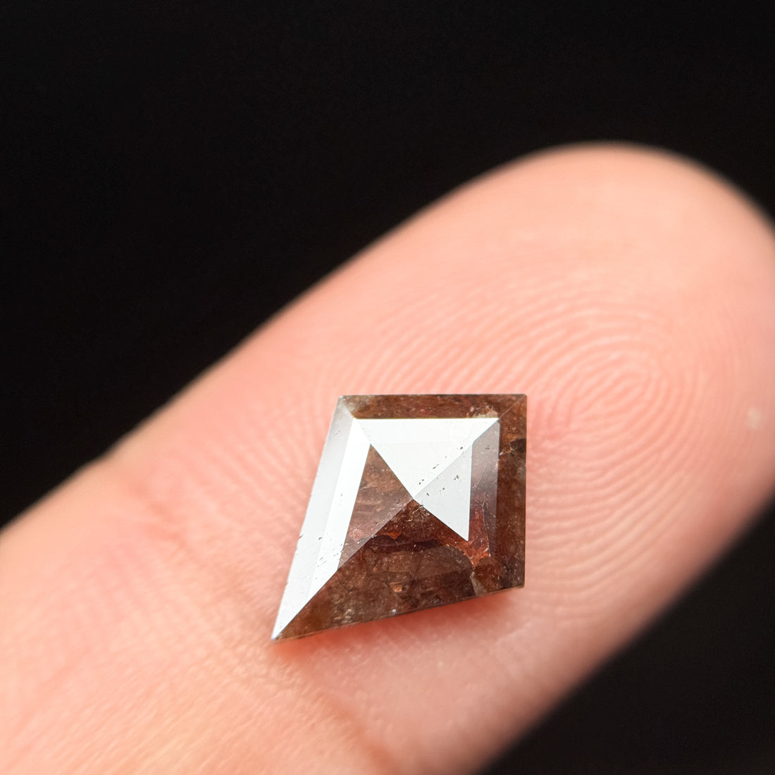 1.33 Ct Kite Rose Cut Red Natural Salt and Pepper Diamond