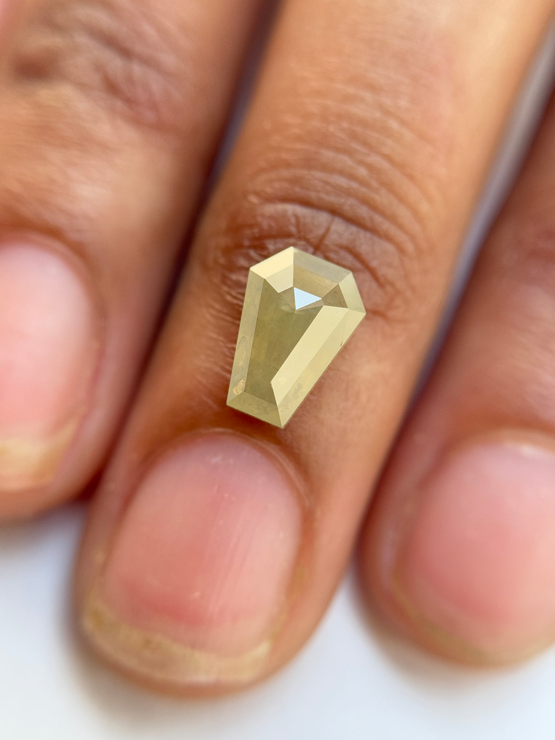 1.54 Ct Coffin Rose Cut Grey Natural Salt and Pepper Diamond