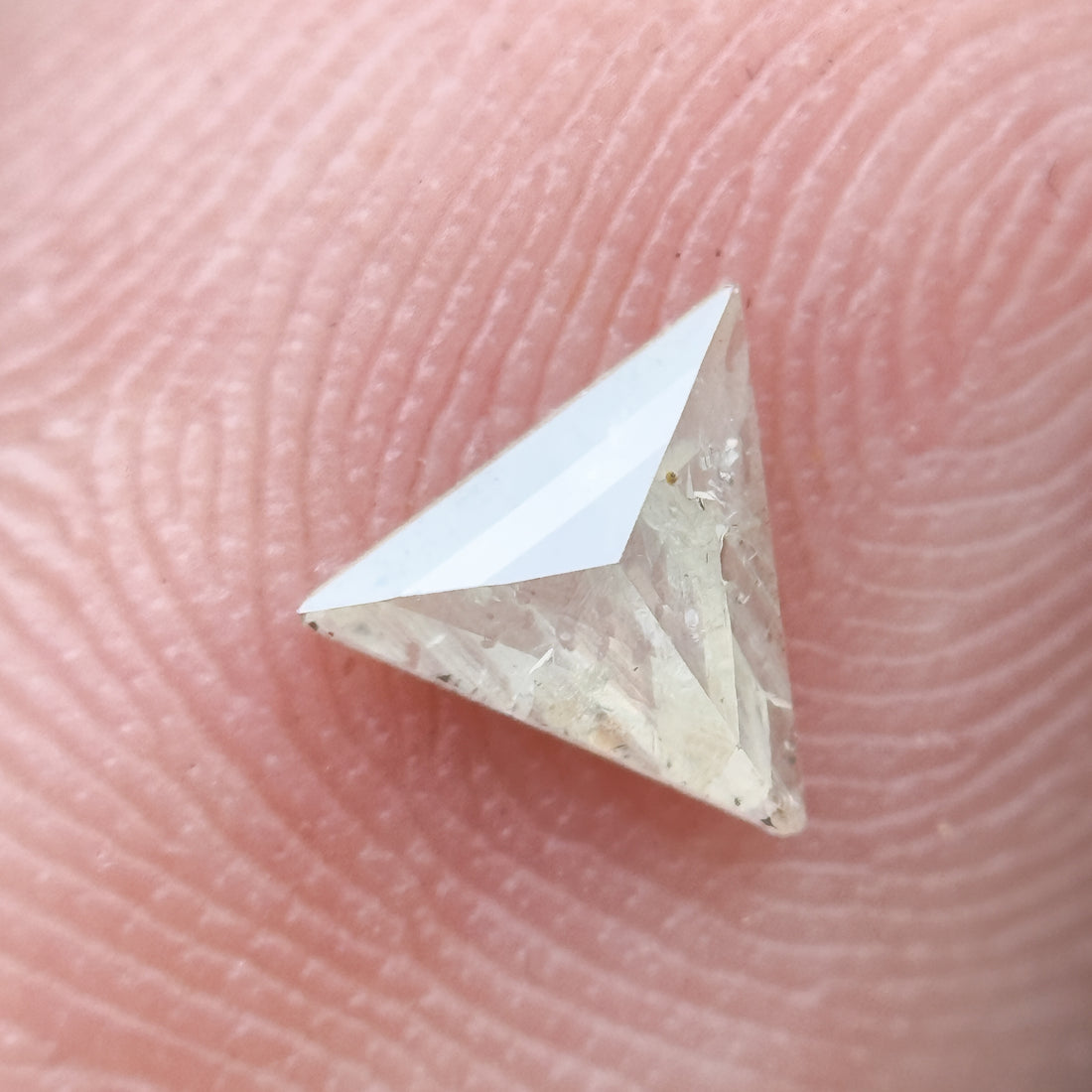 0.23 Ct Triangle Rose Cut ICY White Natural Salt and Pepper Diamond