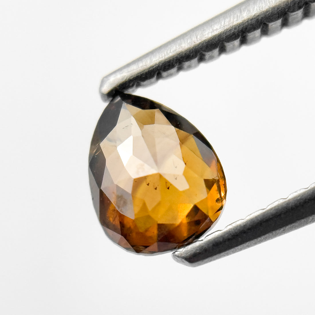 0.59 Ct Pear Rose Cut Orange Natural Salt and Pepper Diamond