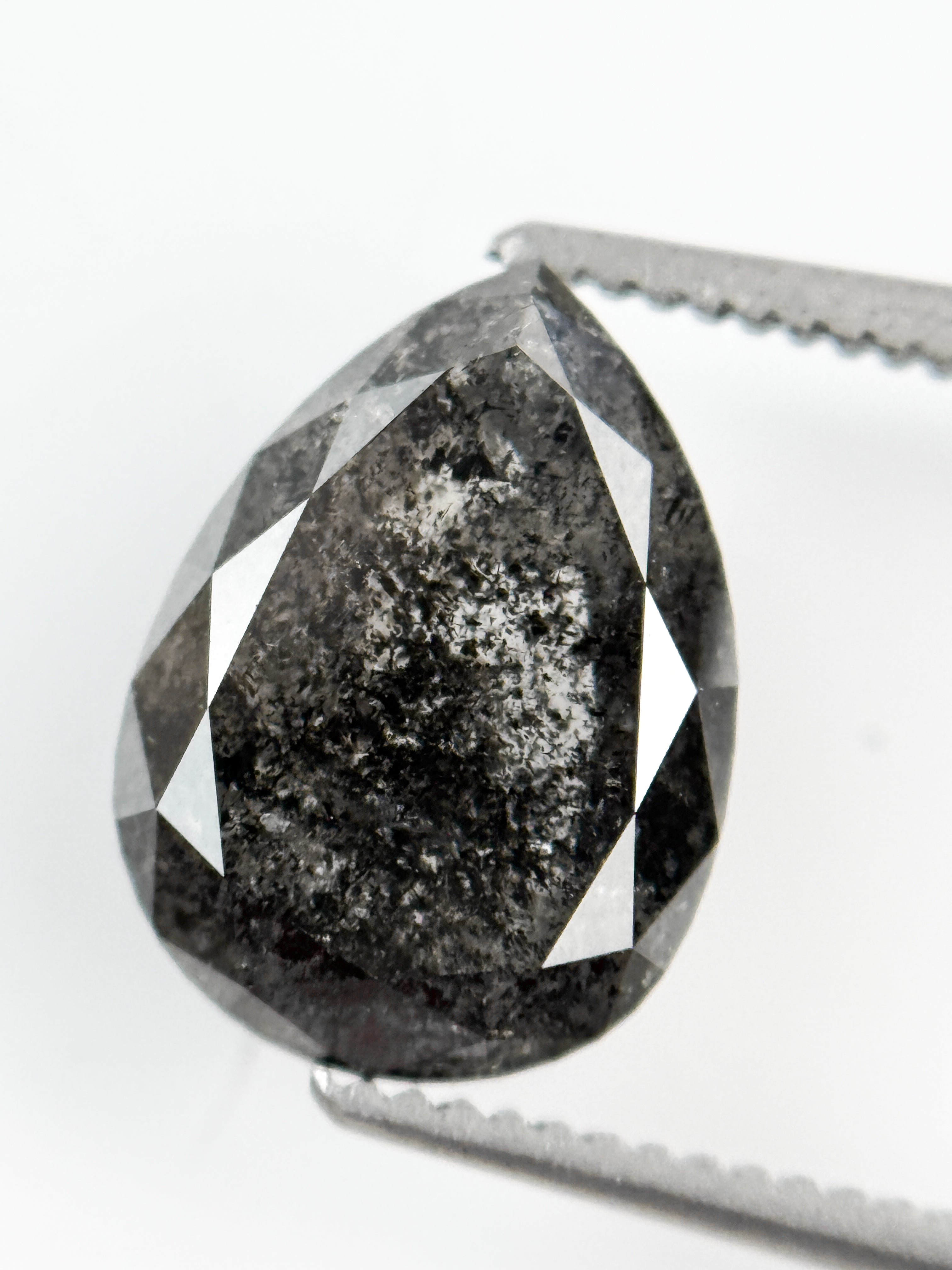 3.07 Ct Pear Rose Cut Grey Natural Fancy Diamond
