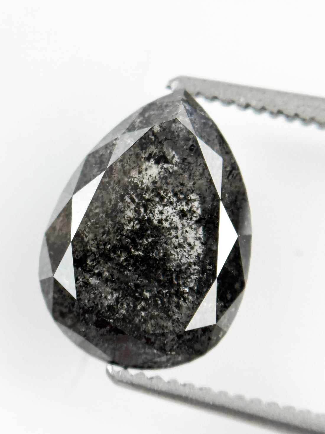 3.07 Ct Pear Rose Cut Grey Natural Fancy Diamond