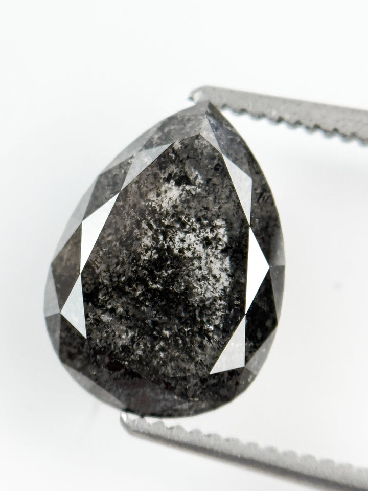 3.07 Ct Pear Rose Cut Grey Natural Fancy Diamond