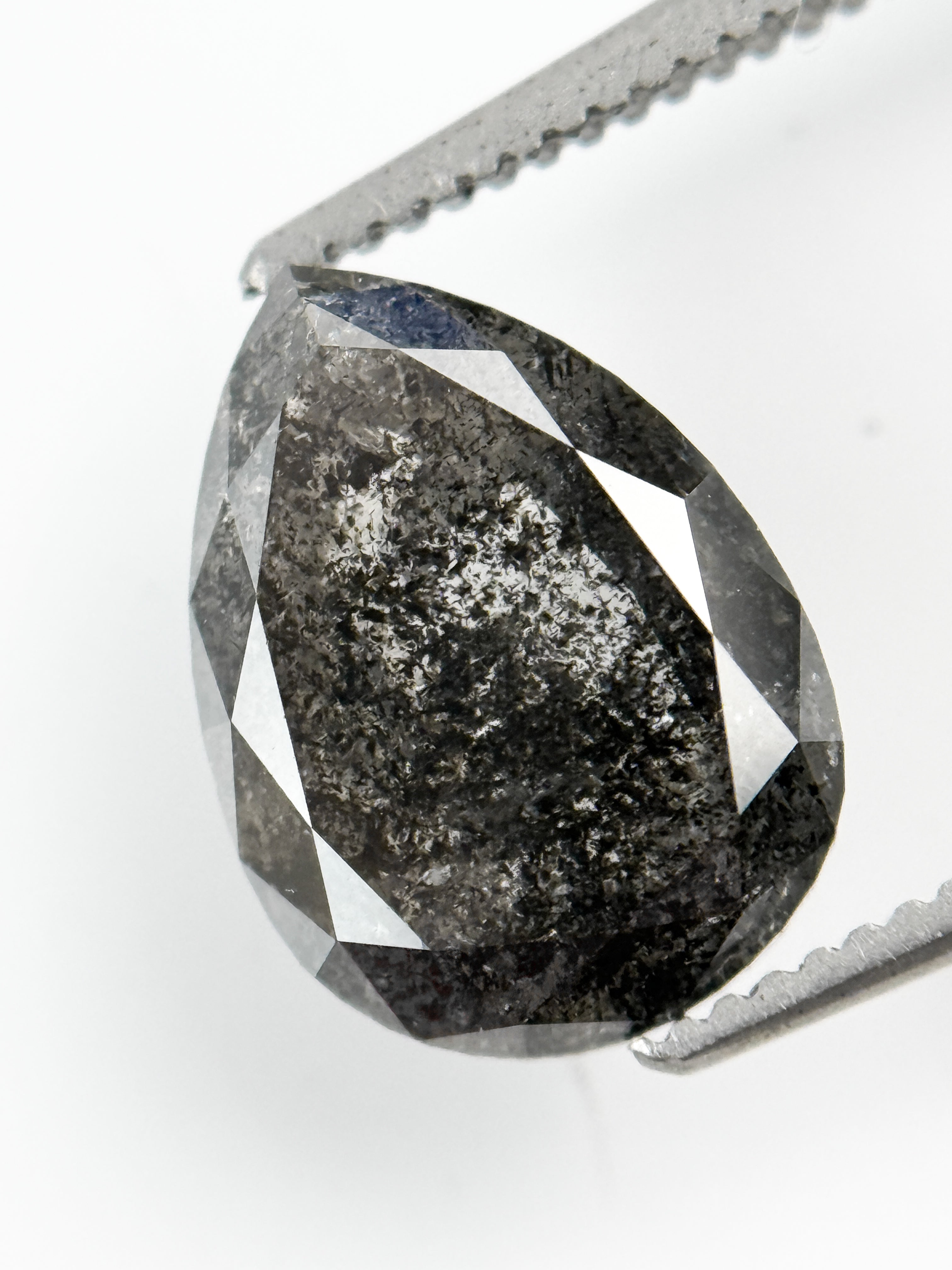 3.07 Ct Pear Rose Cut Grey Natural Fancy Diamond