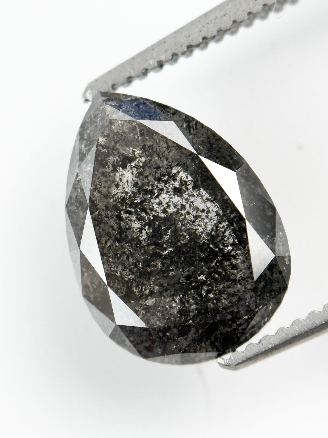 3.07 Ct Pear Rose Cut Grey Natural Fancy Diamond
