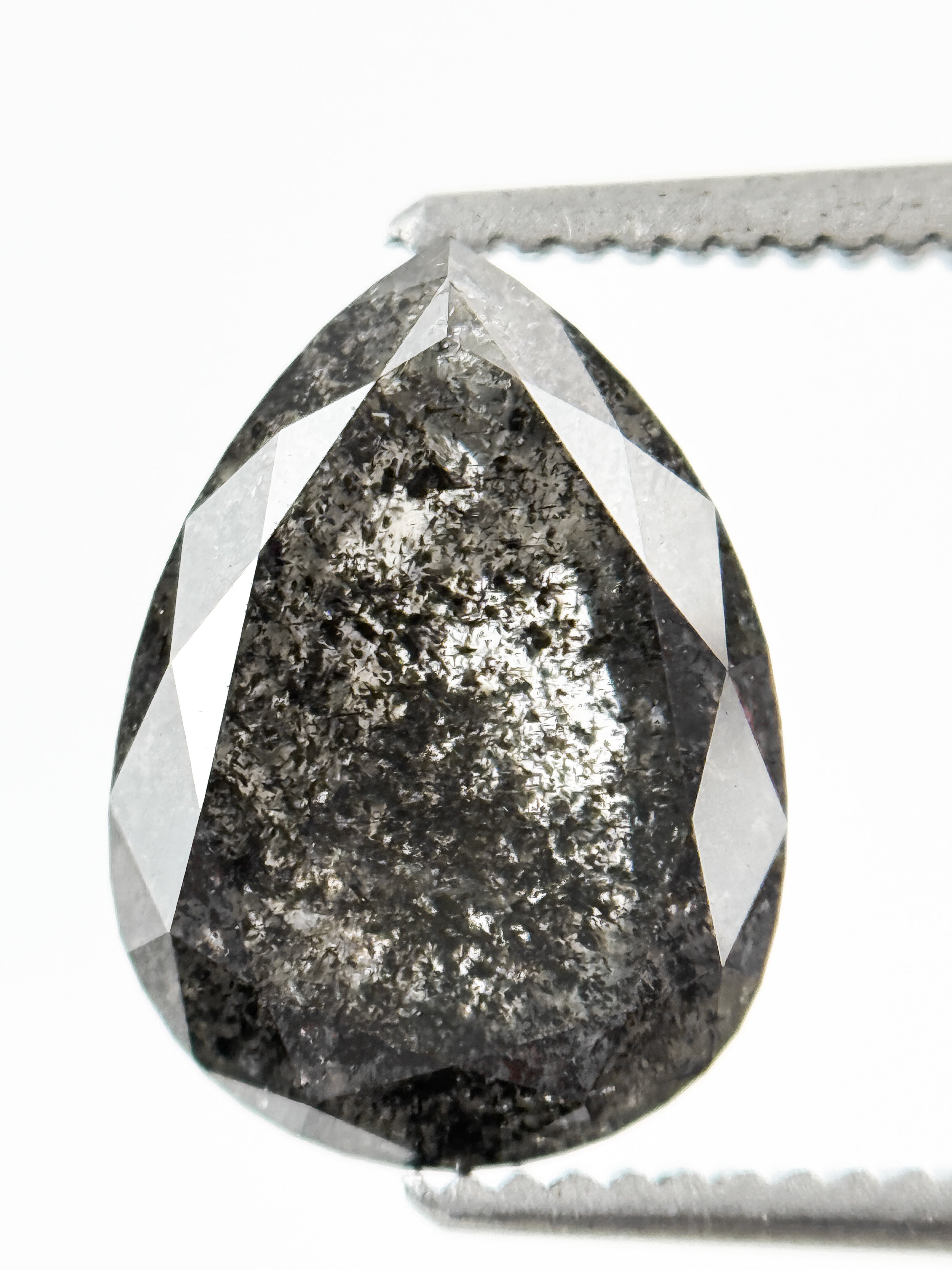 3.07 Ct Pear Rose Cut Grey Natural Fancy Diamond