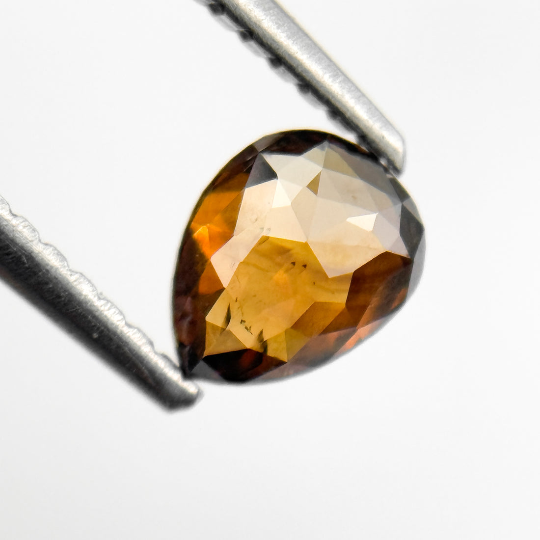 0.59 Ct Pear Rose Cut Orange Natural Salt and Pepper Diamond