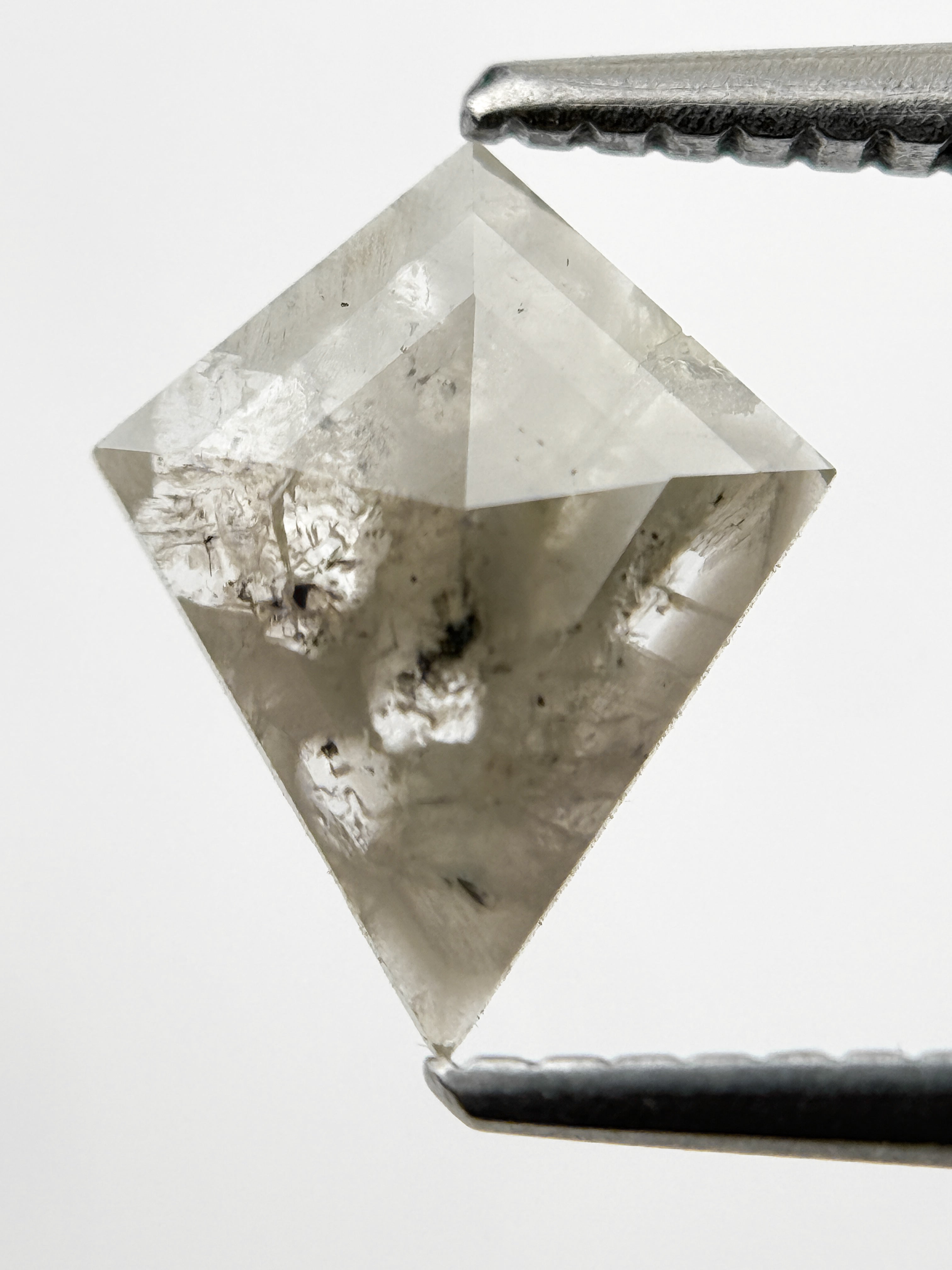 0.75 Ct Kite Rose Cut Grey Natural Minimal Diamond