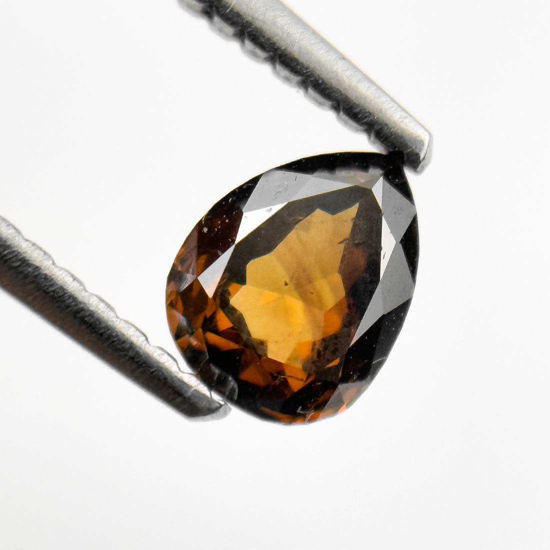 0.59 Ct Pear Rose Cut Orange Natural Salt and Pepper Diamond