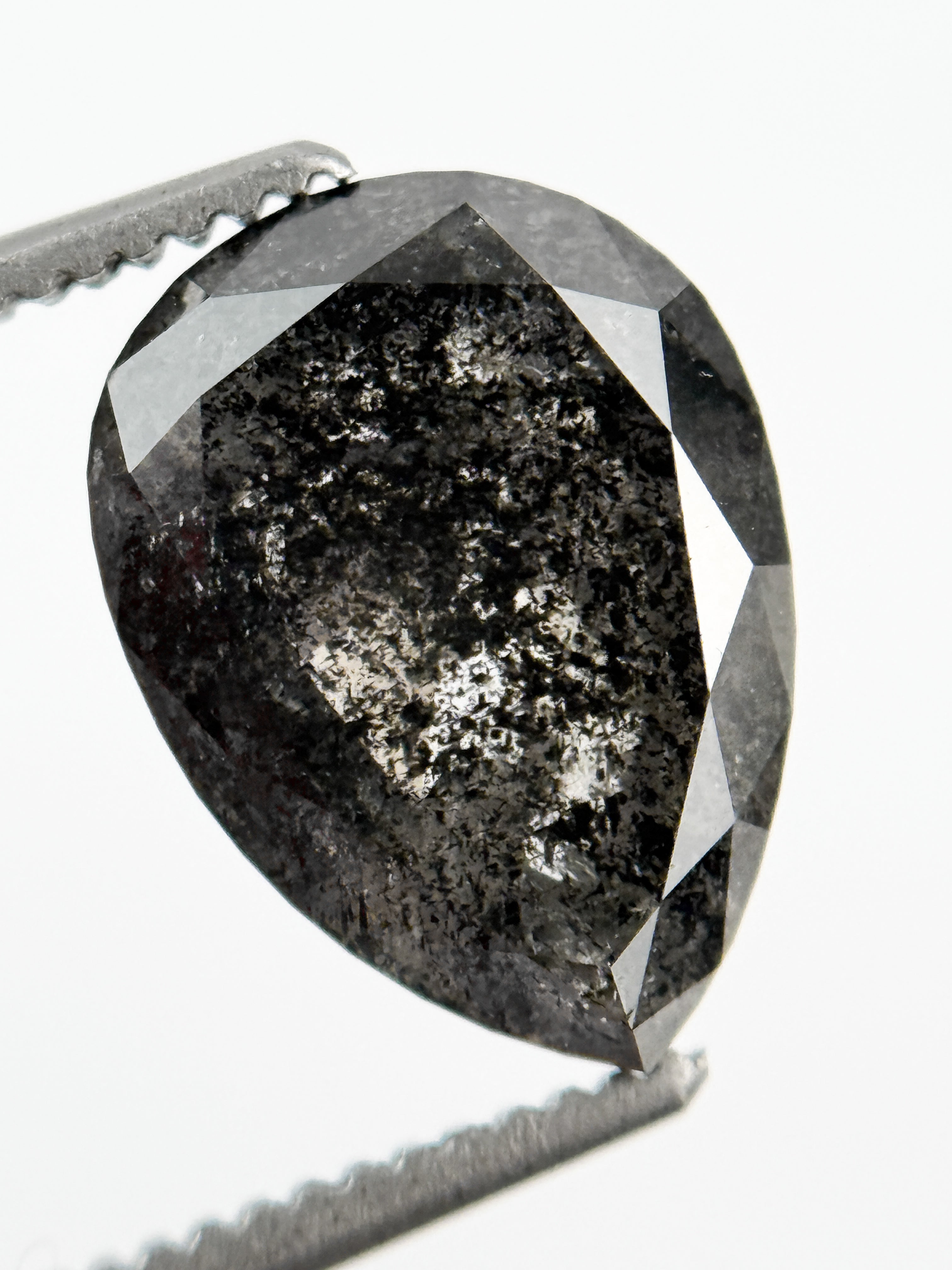 3.07 Ct Pear Rose Cut Grey Natural Fancy Diamond