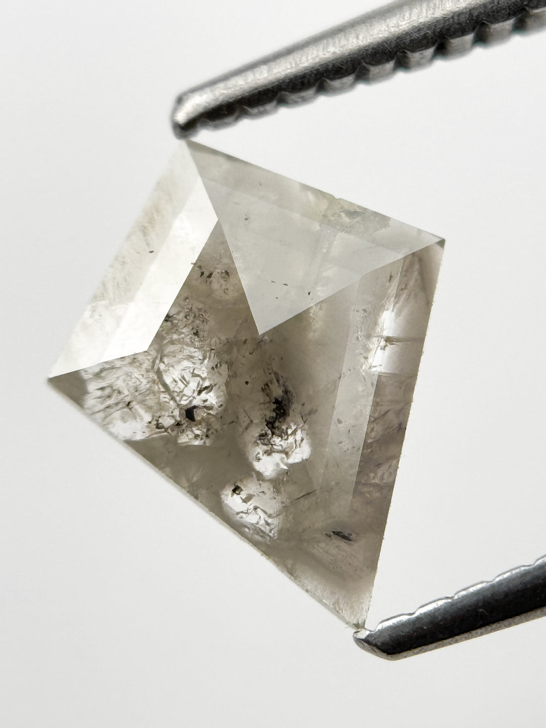 0.75 Ct Kite Rose Cut Grey Natural Minimal Diamond