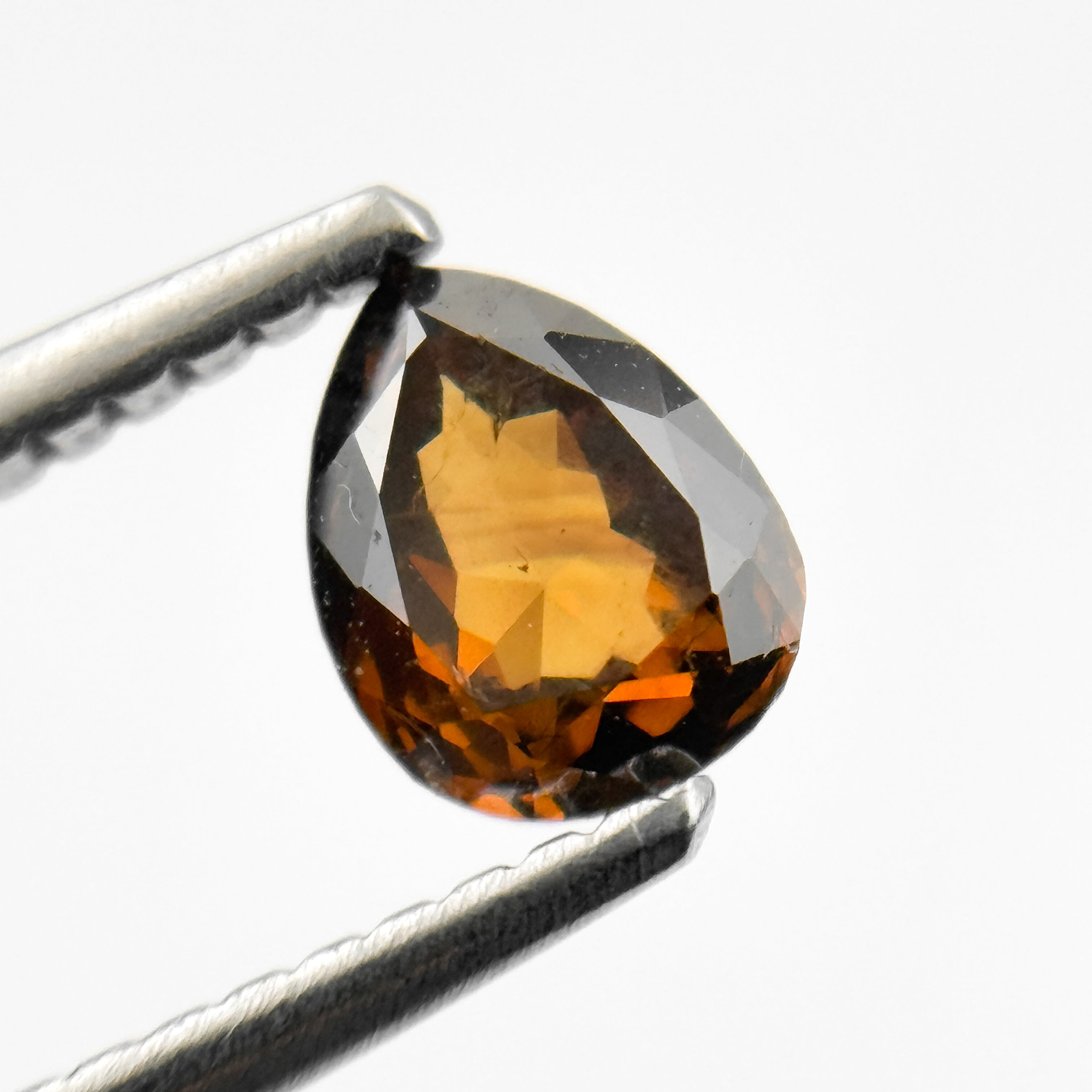 0.59 Ct Pear Rose Cut Orange Natural Salt and Pepper Diamond