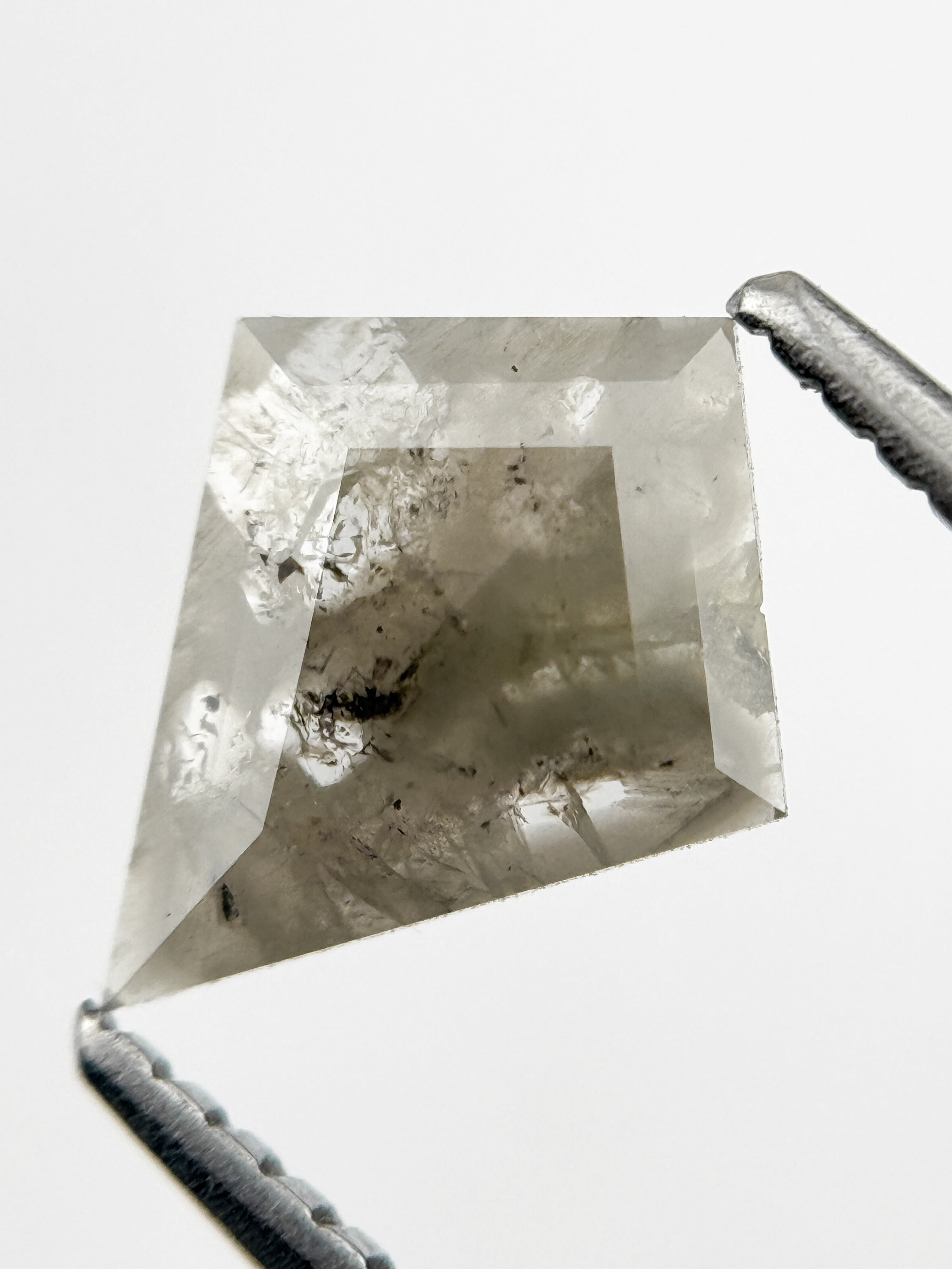 0.75 Ct Kite Rose Cut Grey Natural Minimal Diamond