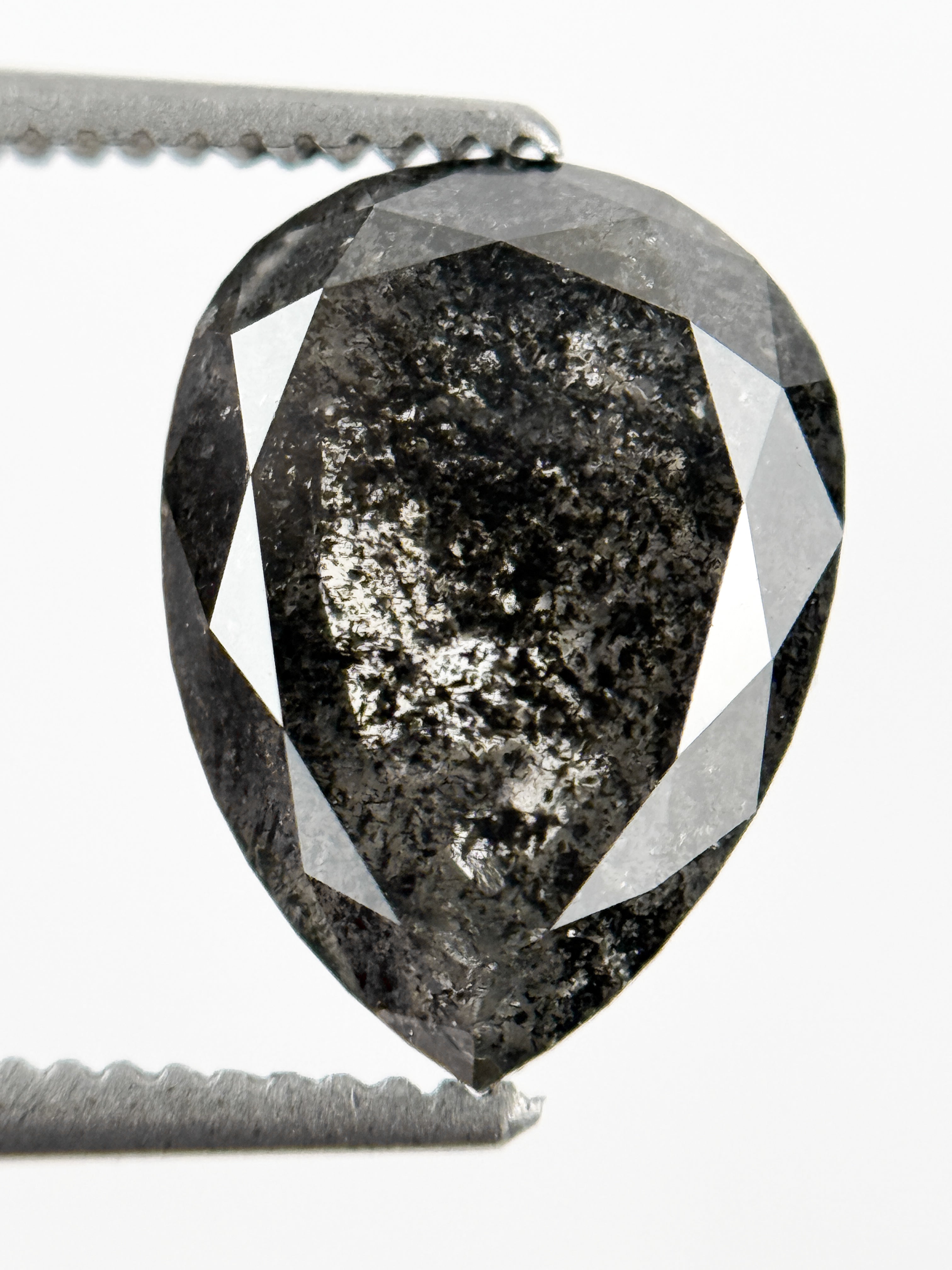 3.07 Ct Pear Rose Cut Grey Natural Fancy Diamond