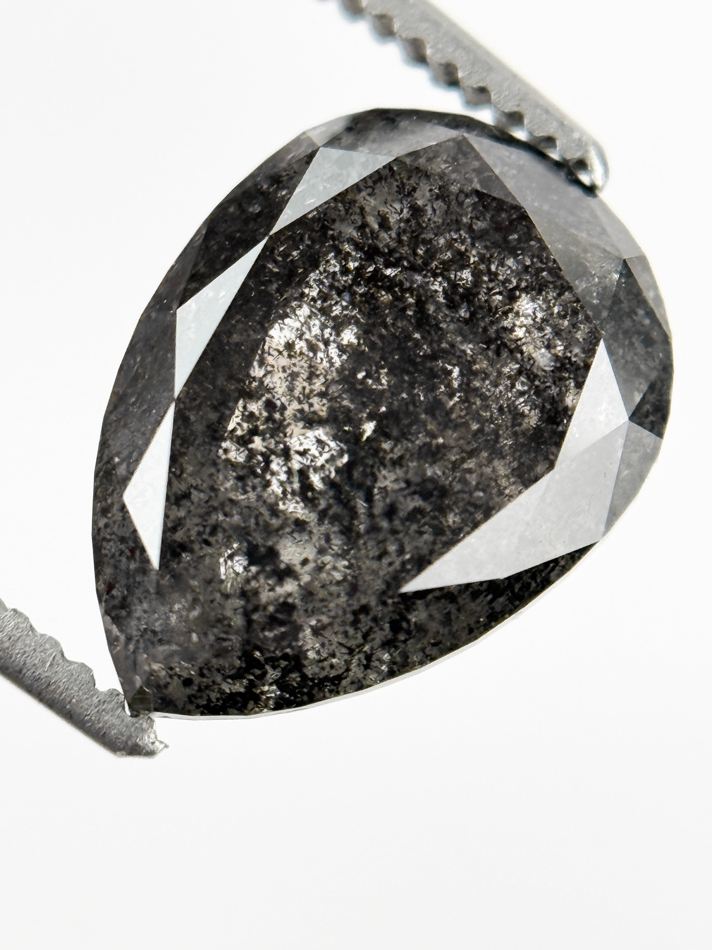 3.07 Ct Pear Rose Cut Grey Natural Fancy Diamond