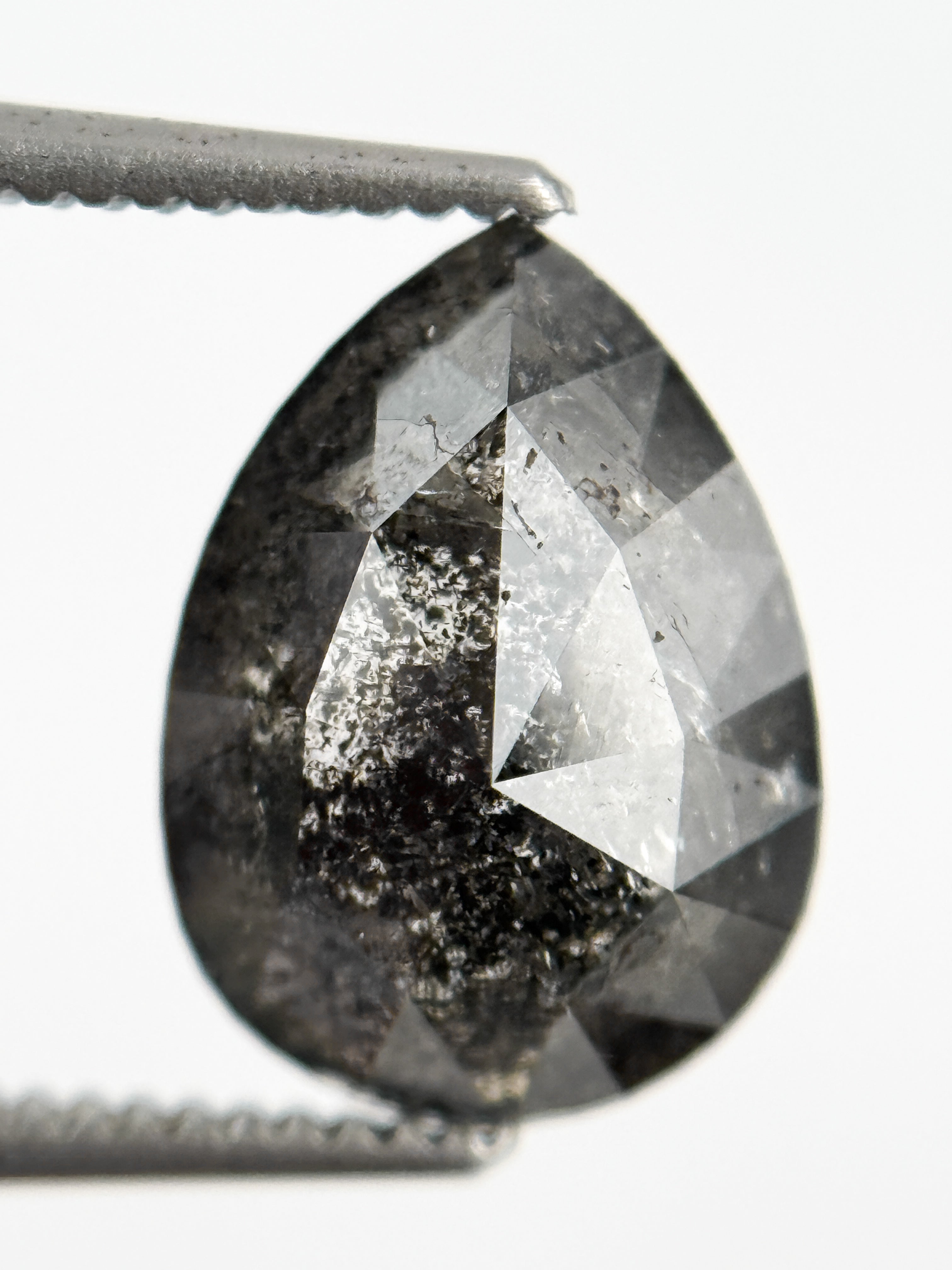 3.07 Ct Pear Rose Cut Grey Natural Fancy Diamond